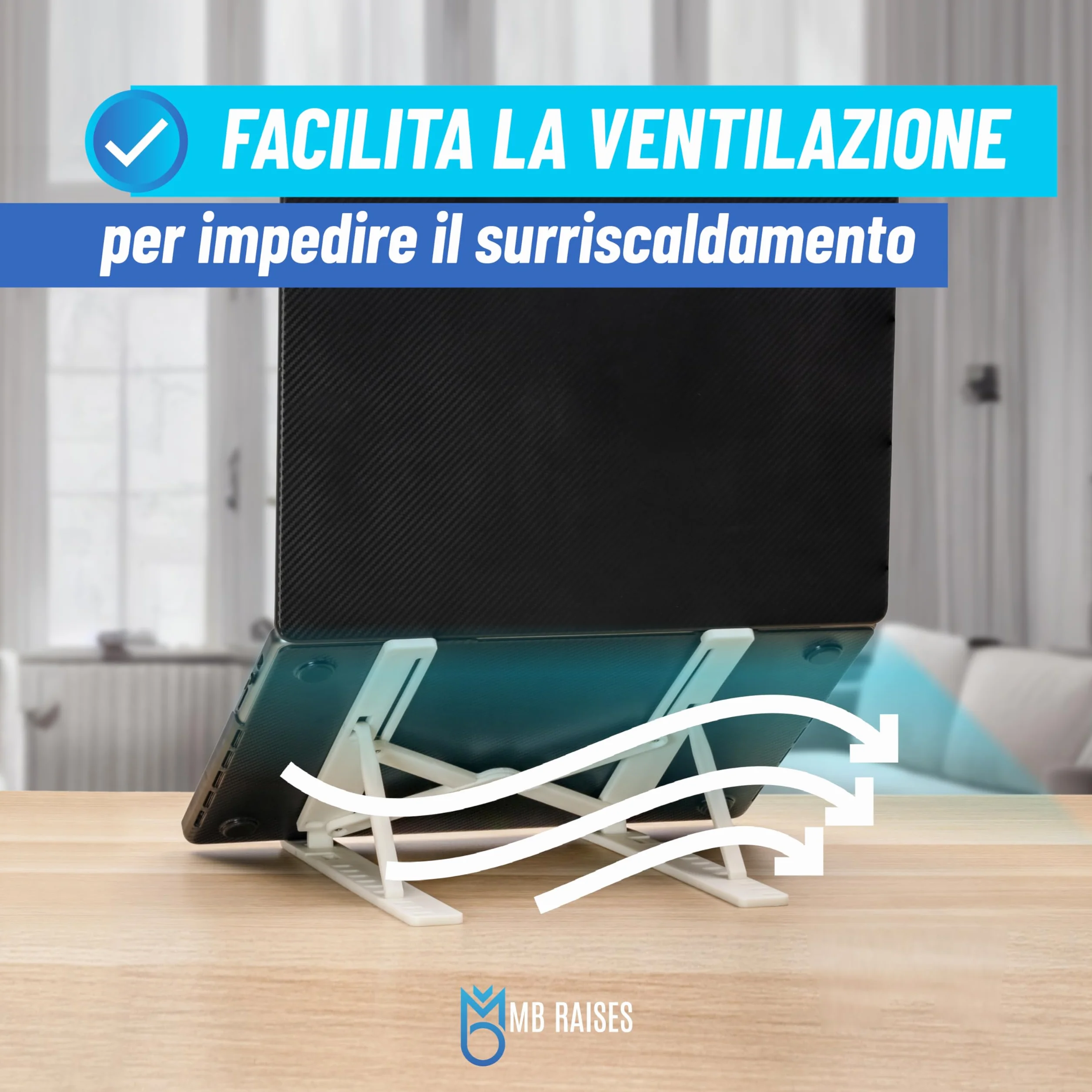 Supporto Pc Portatile, Gommini Antiscivoli, Supporto Tablet Con 10 Livelli Di Altezza, Piccolo E Pratico, Ventilazione e Dissipazione del Calore, Bianco