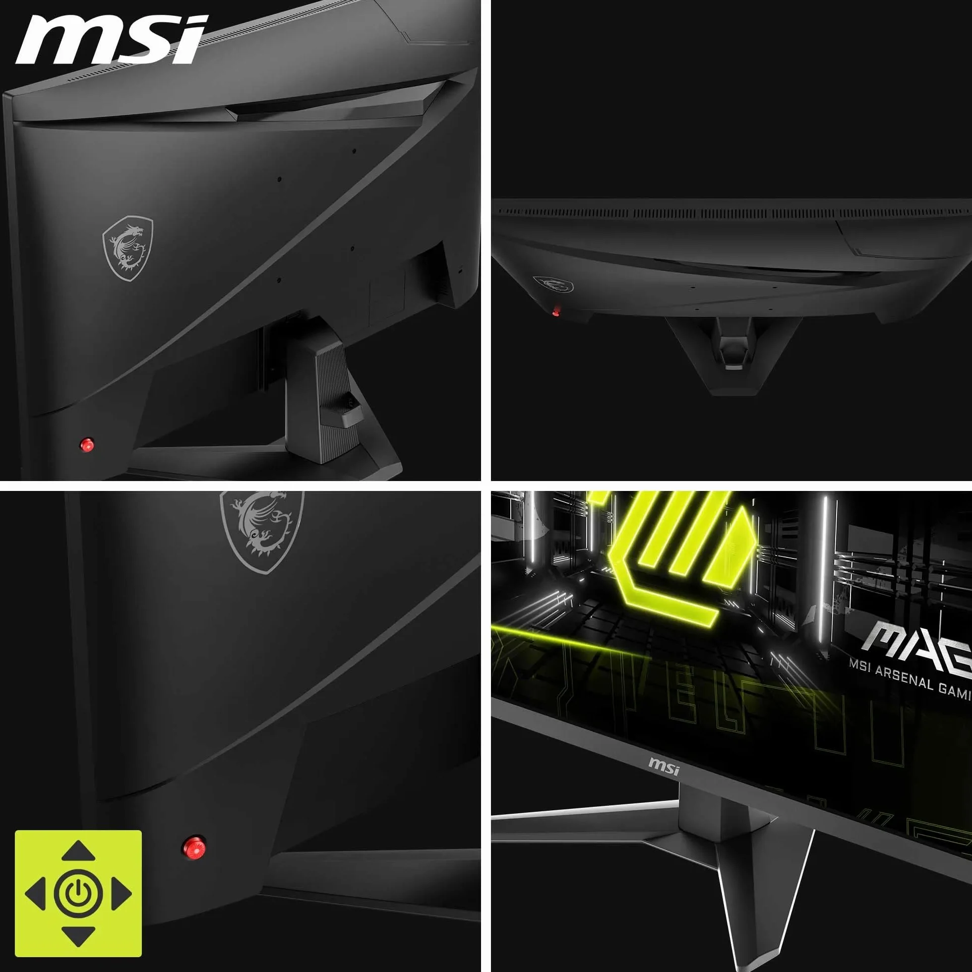 msi MAG 274QF X24 Monitor Gaming 27" WQHD – 2560x1440 Rapid IPS, 240Hz, 0,5ms, HDR Ready - AMD FreeSync Premium, Eye Care, AI Vision, HDMI 2.0b, DP 1.4a, Supporto Inclinabile, VESA Mount, Nero