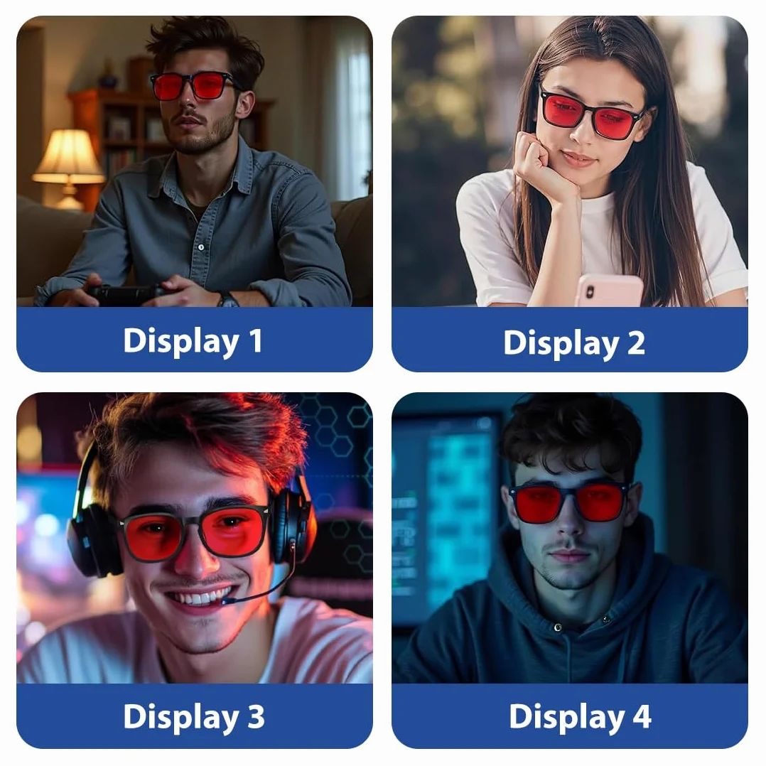 Occhiali Blue Blocker Lenti Rosse 99% Anti Luce Blu Uomo TR90 Computer Filtro Luce Blu Donna