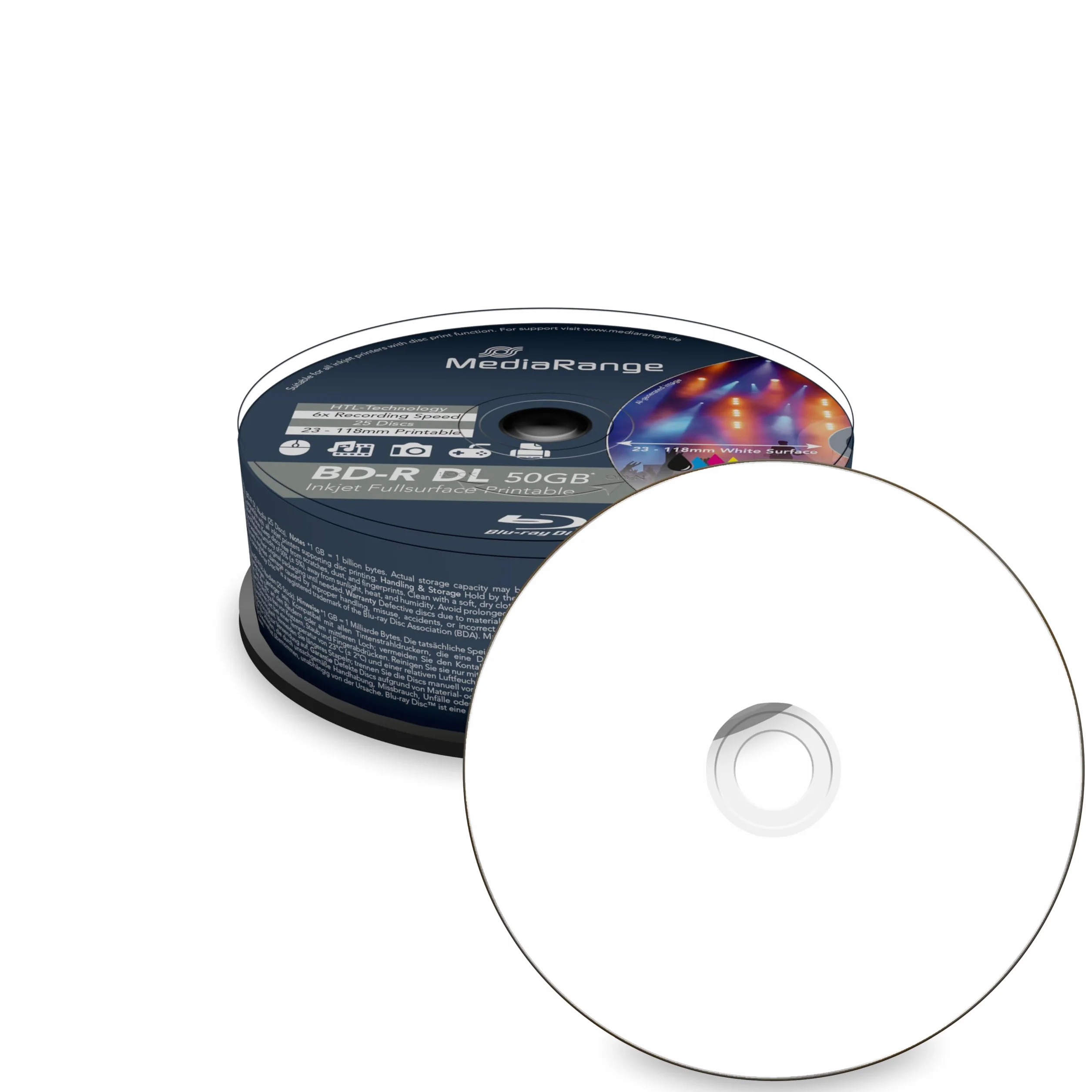 MediaRange MR510 BD-R DL 50GB 25pezzo(i) disco vergine Blu-Ray