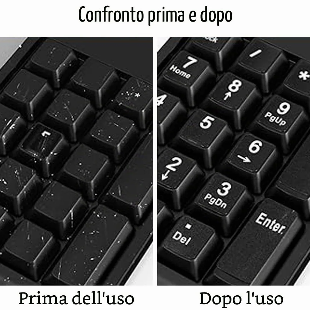 JEYORZY Adesivi Tastiera Italiana, 6 Pezzi Universali Per Conversione Layout, Materiale Opaco, Adatti a Qualsiasi Tastiera Standard (Nero)