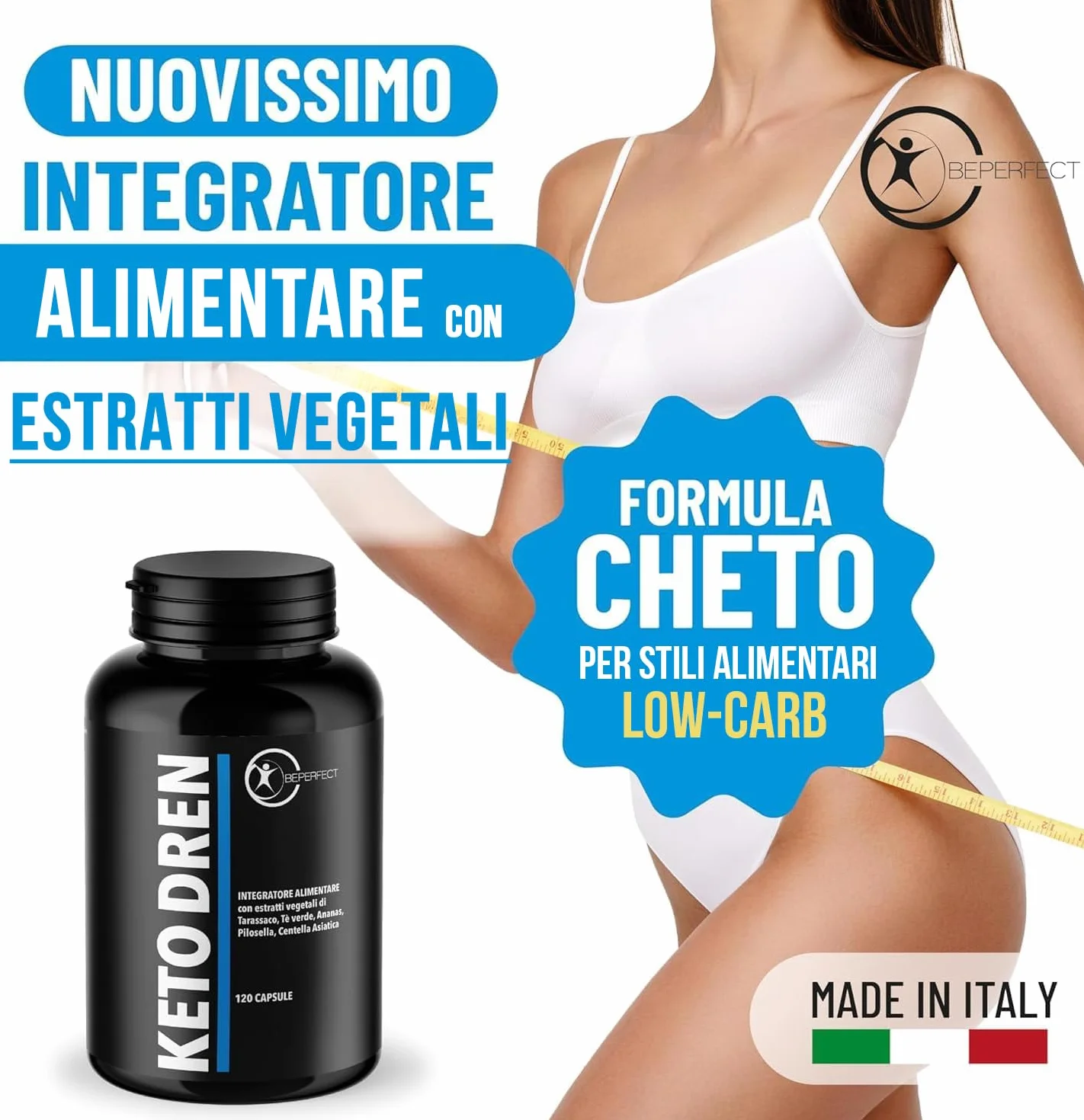 Integratore Alimentare Estratti Vegetali 120 Capsule Tarassaco Tè Verde Ananas Bromelina Ortosifon Equiseto