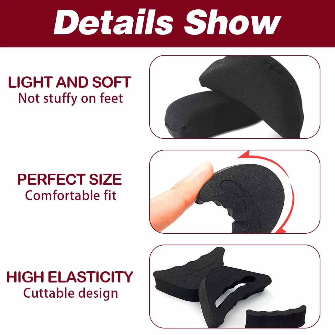 4 Paia Inserti Per Dita Dei Piedi Riutilizzabili In Morbida Spugna Riempitivi Per Scarpe Troppo Grandi Unisex Adatti Per Scarpe Casual E Sportive Con Tacchi Alti