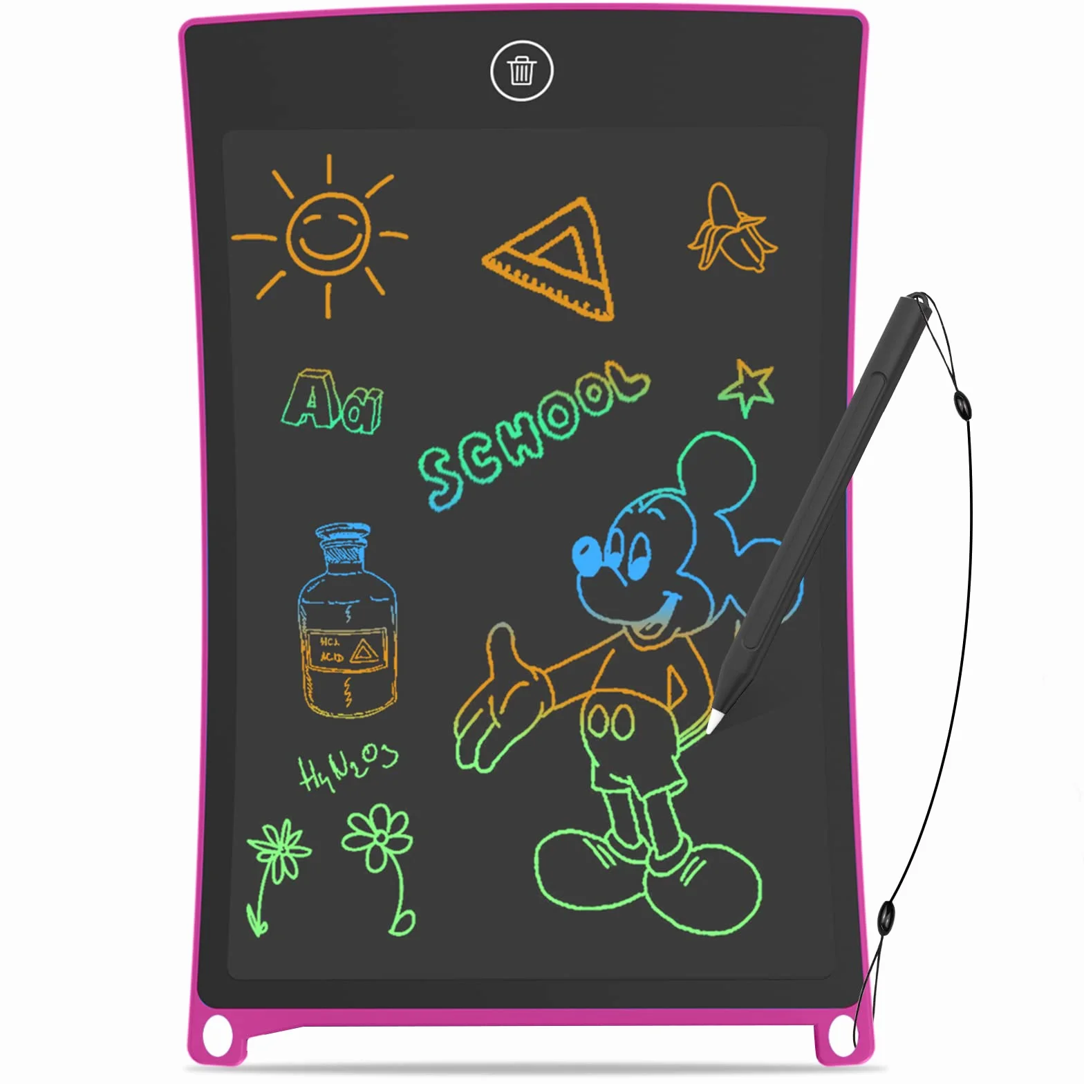 Tavoletta Grafica LCD 8,5 Pollici Schermo Colorato Doodle con Pulsante di Blocco Rosa