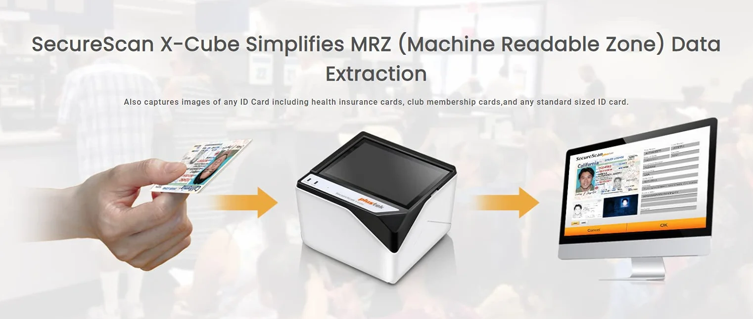 Plustek X-Cube Scanner per scheda di identità ICAO Doc 9303 MRTDs con software gestione SDK