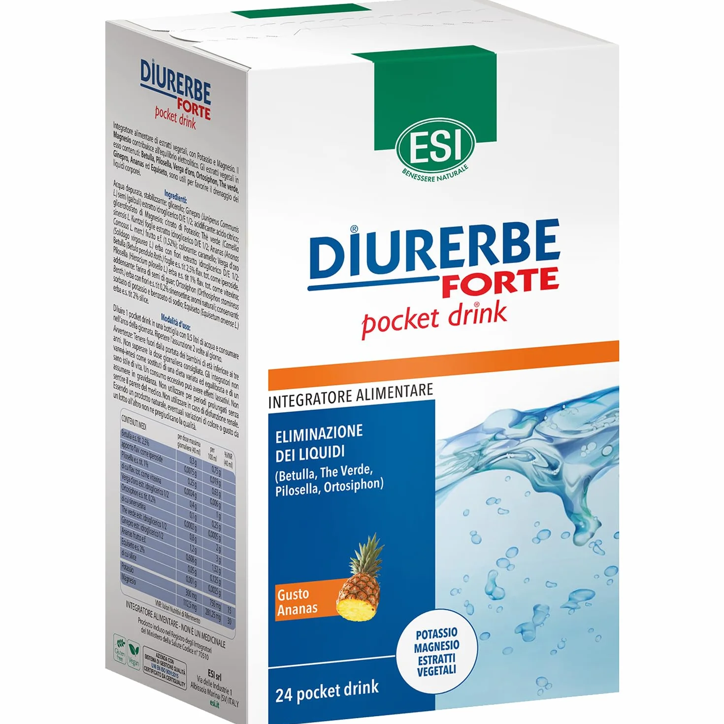 Esi diurerbe forte pocket 24 drink gusto ananas