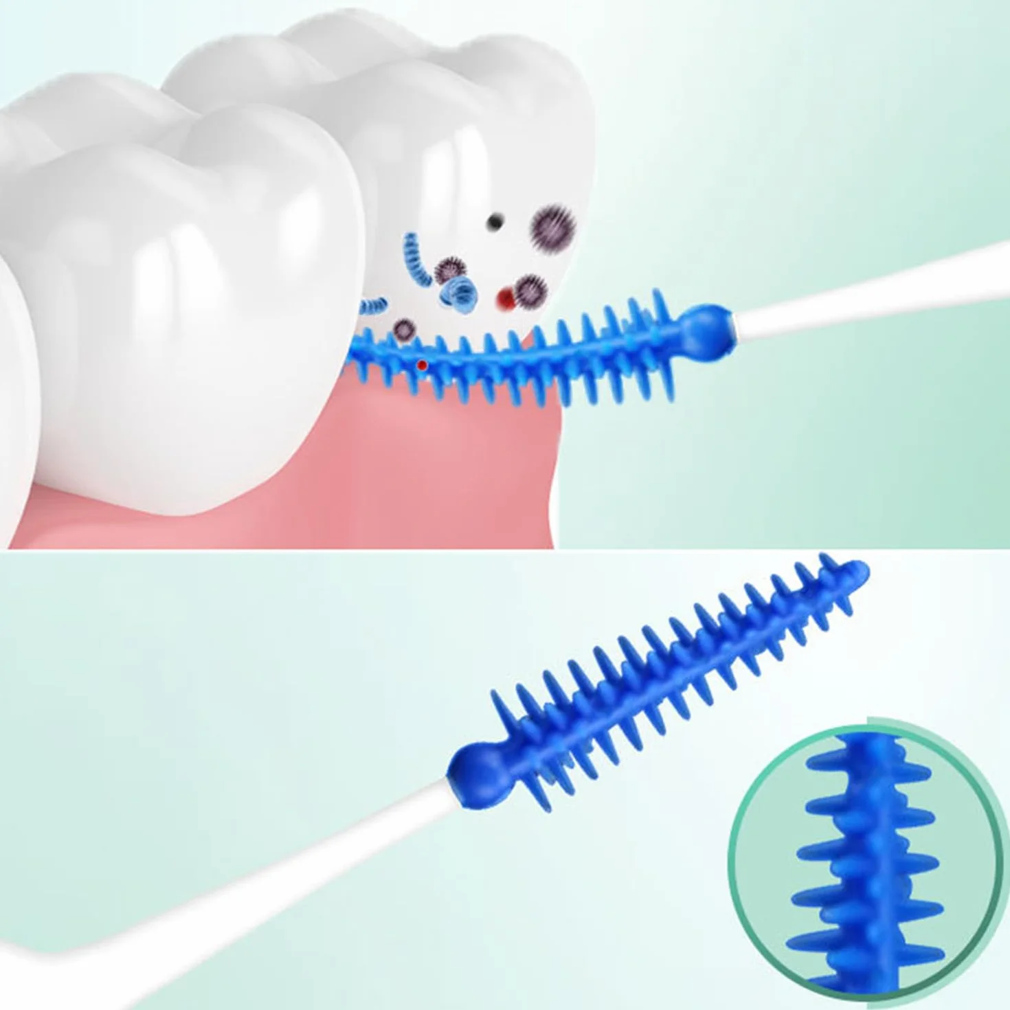 Scovolini Interdentali Silicone 200 Pezzi per Pulizia dei Denti e Igiene Orale