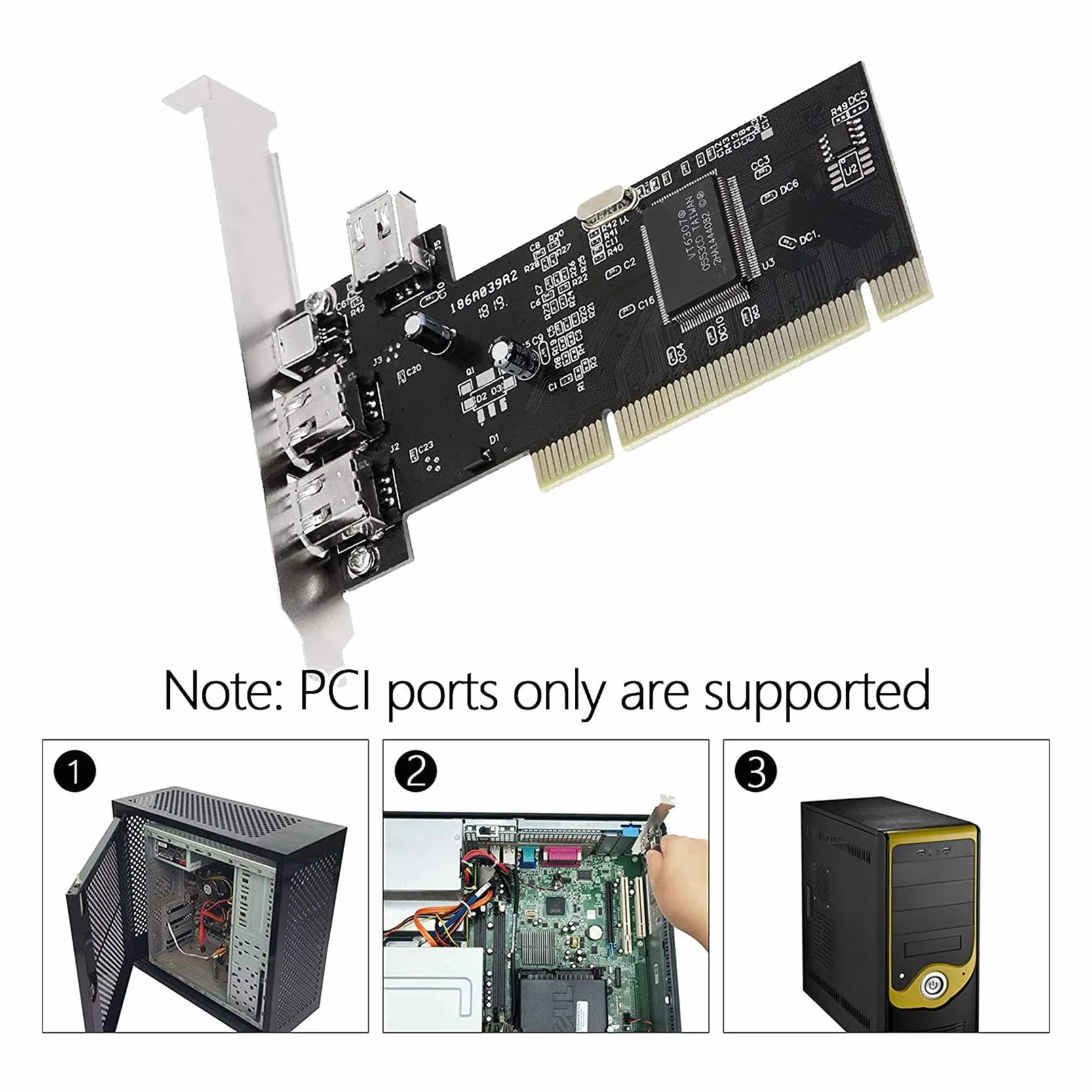 2X 3 Porte IEEE 1394 Firewire Scheda PCI Firewire Adattatore IEEE 1394 PCI Controller Scheda per PC Desktop