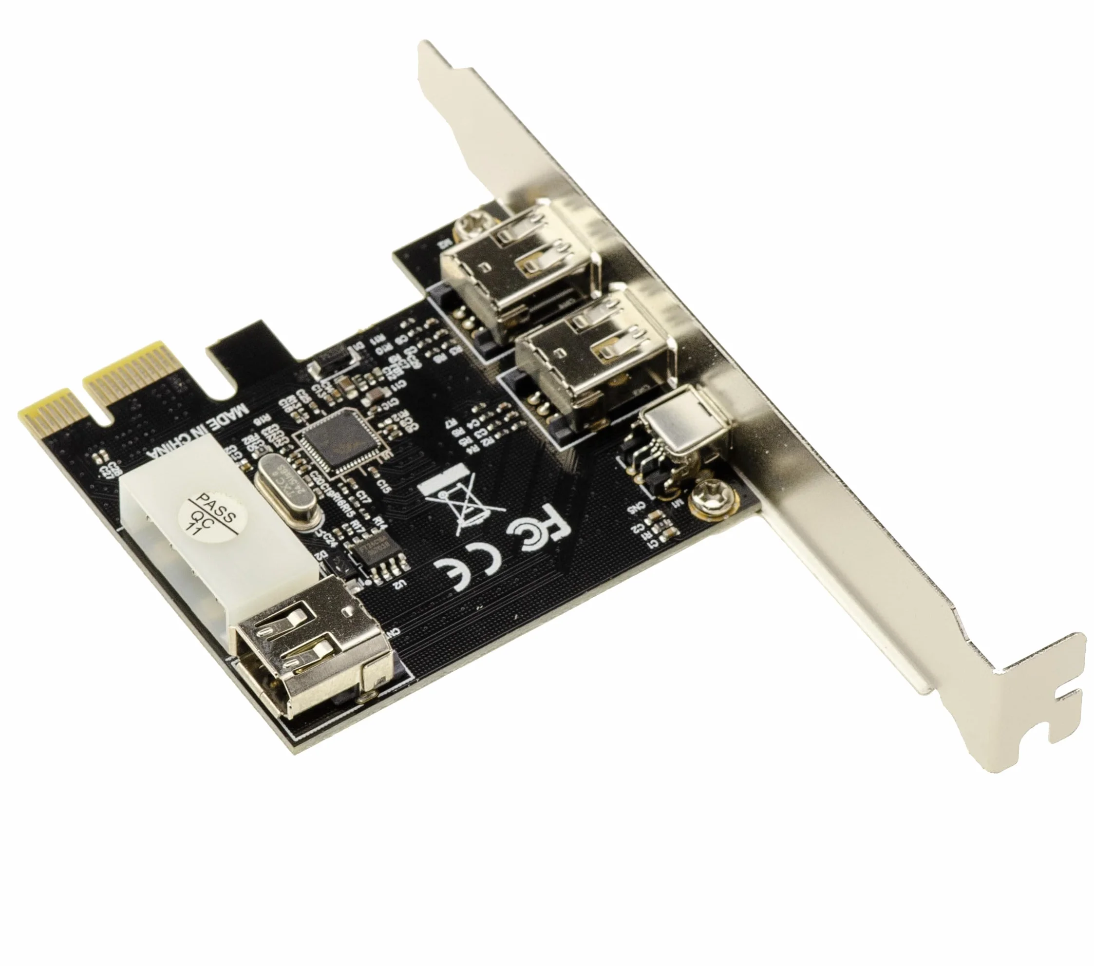 KALEA-INFORMATIQUE Scheda controller PCI Express PCIe a FireWire 400 IEEE1394a 2+1 porte 6 punti e 4 punti con chipset via VT6315. con cavo Ilink e staffe a basso e alto profilo