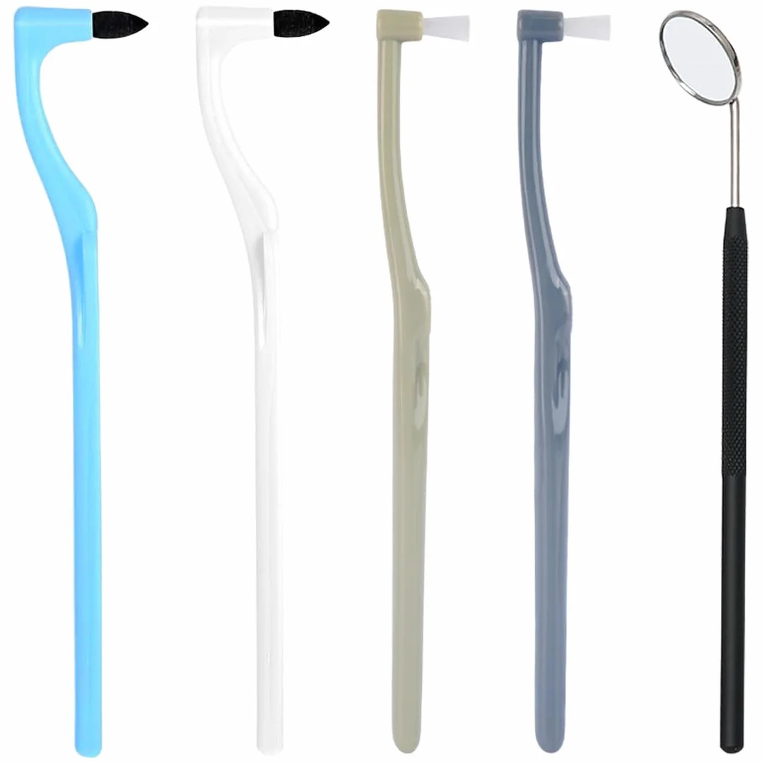 Smacchiatore Denti Professionale 4 Pezzi + Speculum Orale Rimuovi Tartaro per Macchie Caffè Tè Tabacco