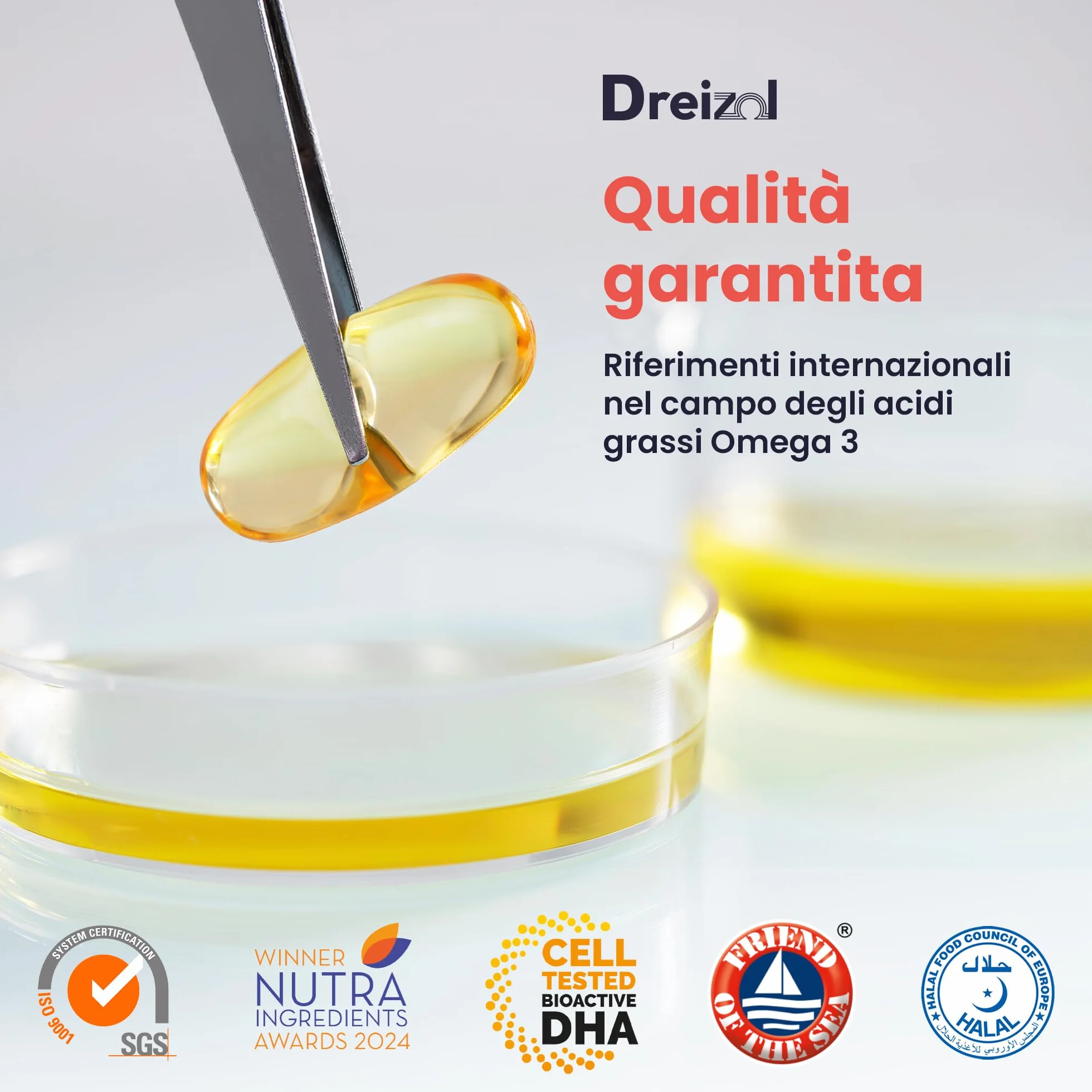 Brudy Lab Omega 3 2400 mg DHA High Dose Capsule – Olio di pesce concentrato 60 capsule
