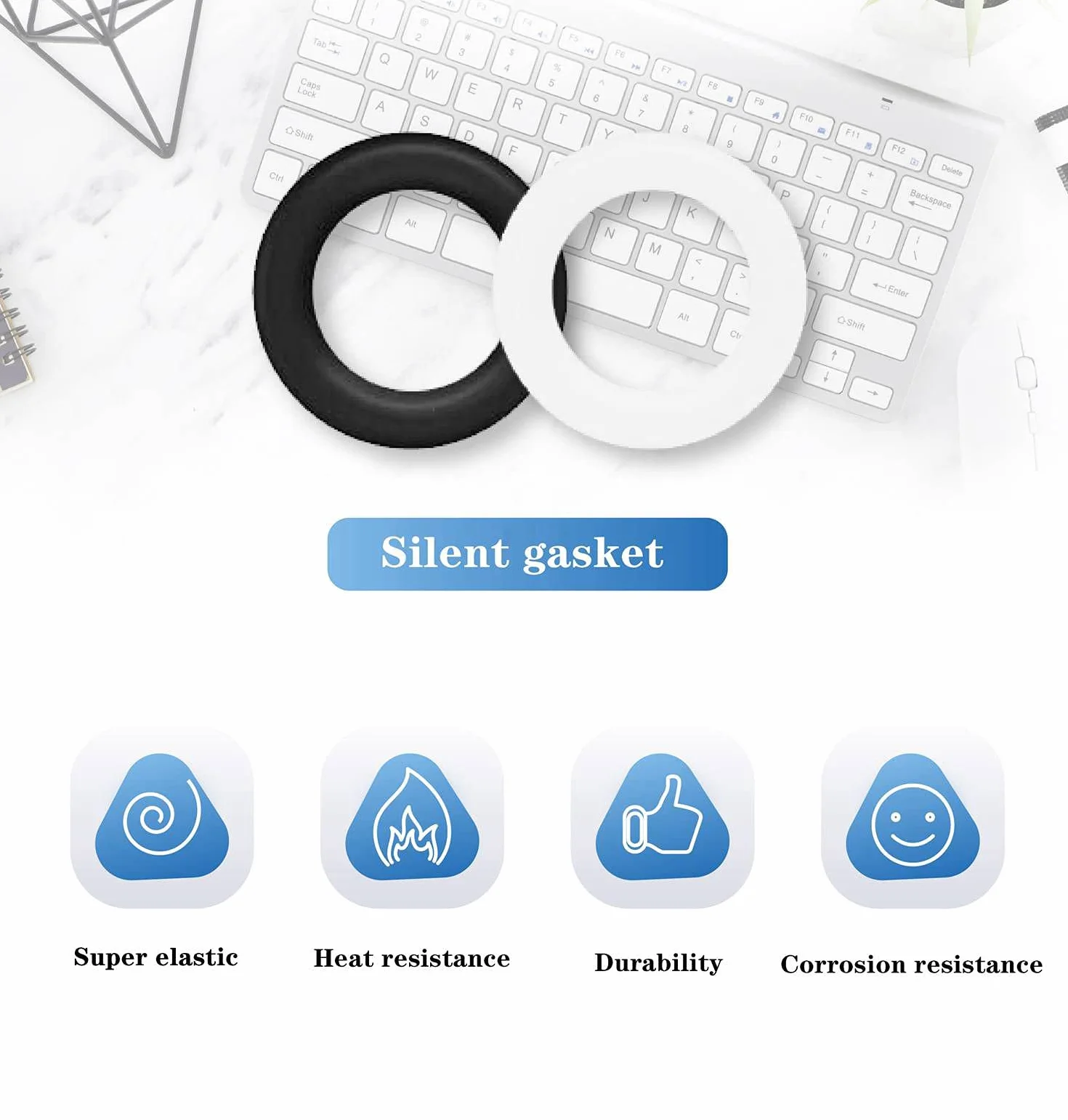 Litorange Silicone 500PCS 40A Clear Universal O-Ring Switch Dampeners Keycap Guarnizione di tenuta Rondella (meglio della gomma) per Cherry Keyboard e tasti meccanici