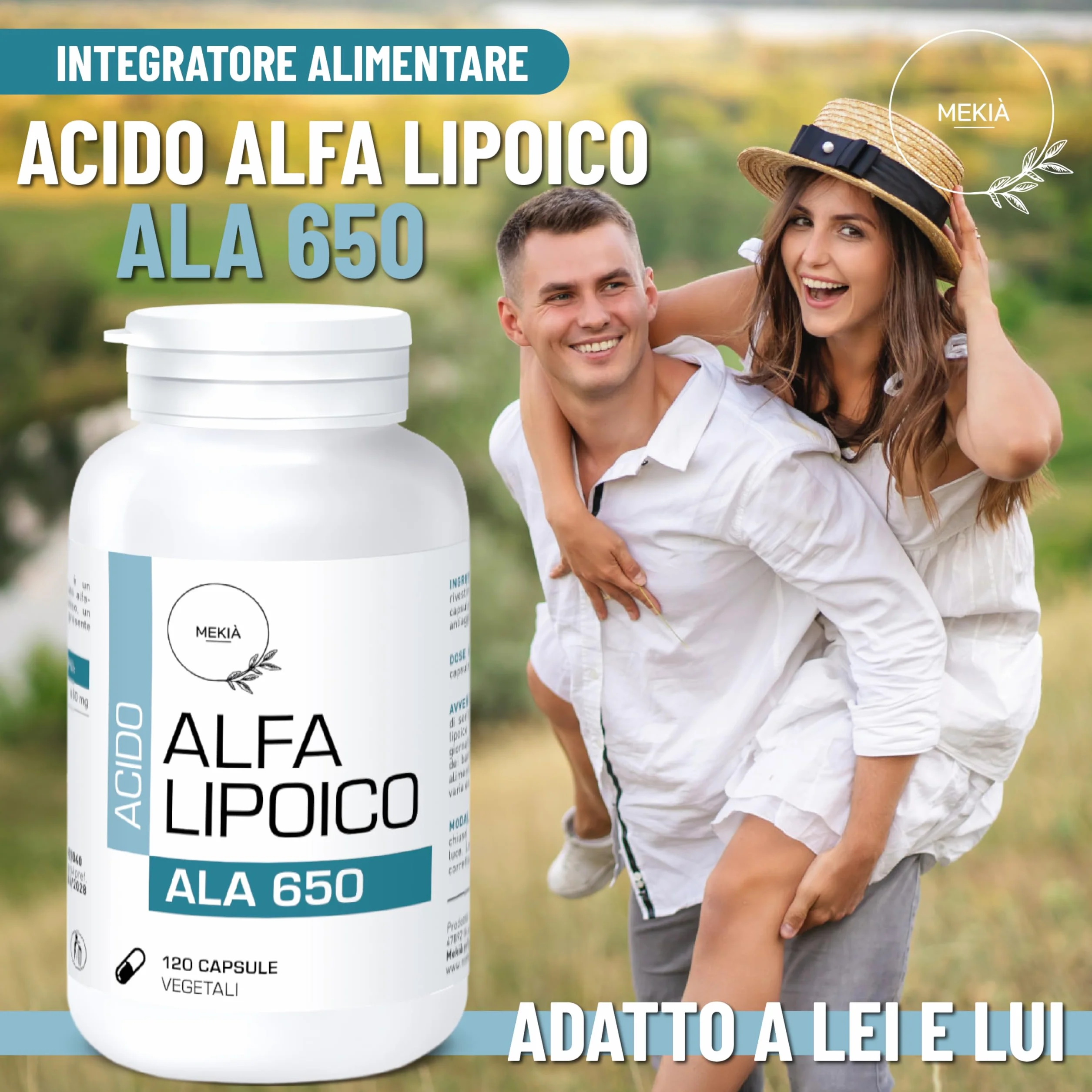 Acido Alfa Lipoico 650 mg 120 Capsule Integratore per Nervi e Benessere Mente