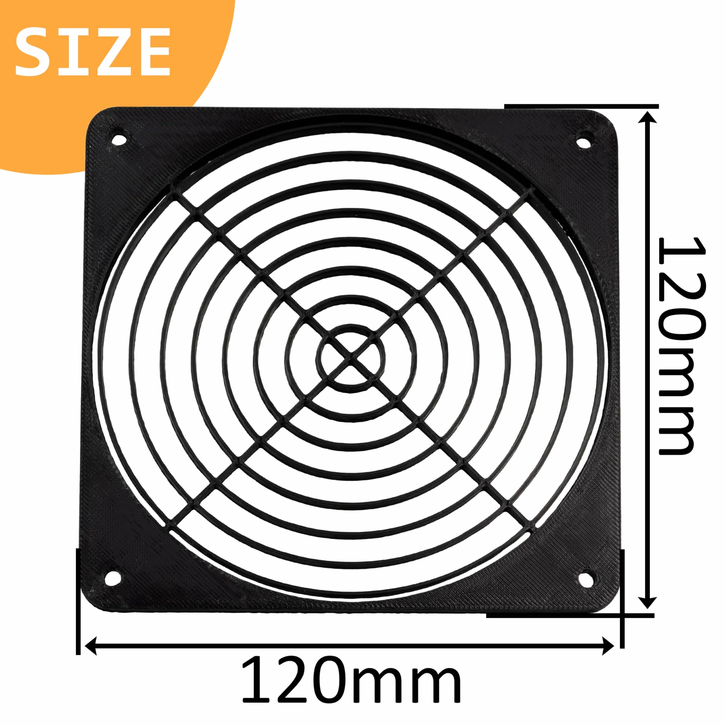 Aerzetix - Set di 2 Griglie per Ventola 120x120 mm in plastica per Computer PC stampanti dispositivi audiovisivi proiettori multimediali | Colore Nero