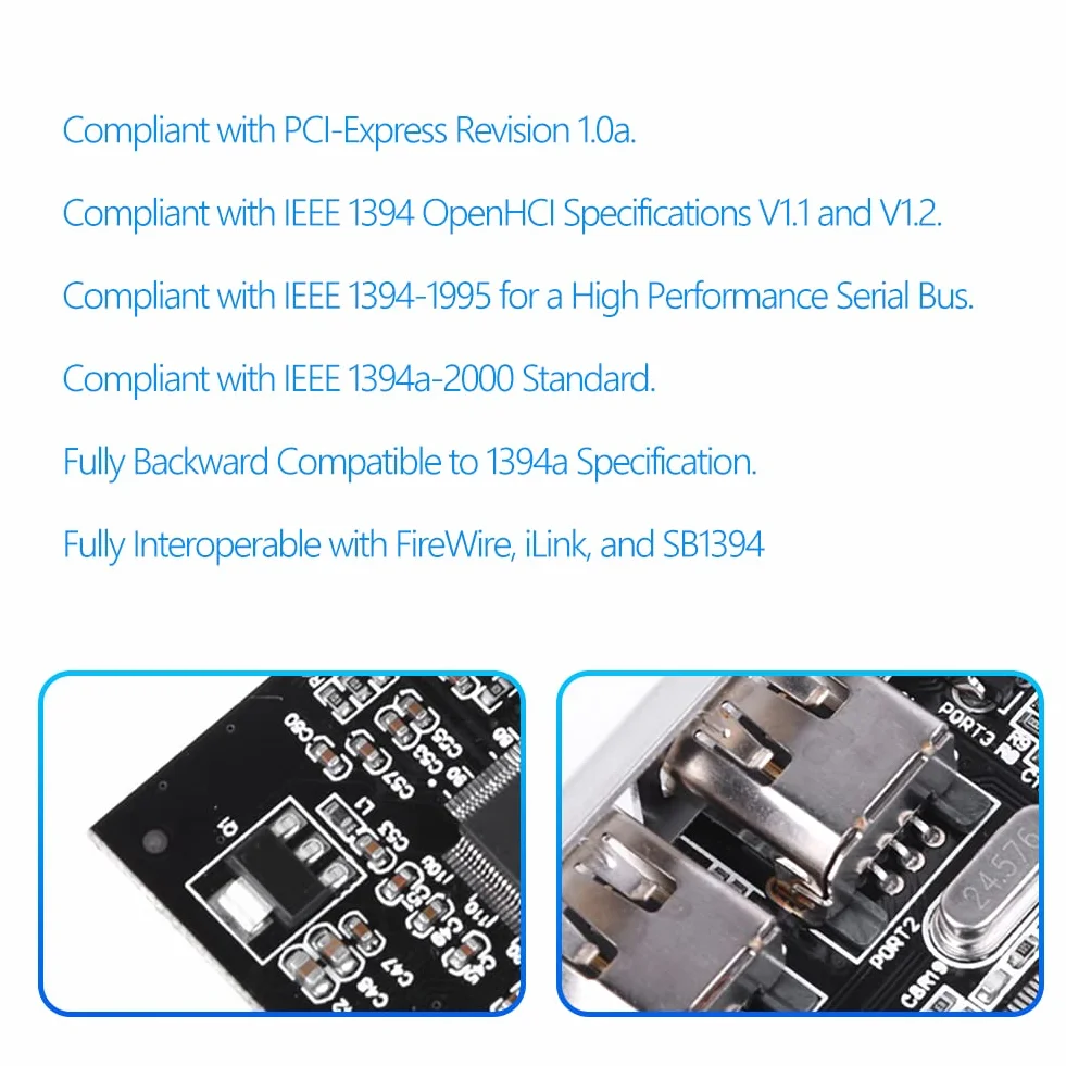 Bewinner PCI-Express Scheda Controller IEEE 1394 FireWire 800Mbps Con Cavo - Per Bus Seriale Ad Alte Prestazioni