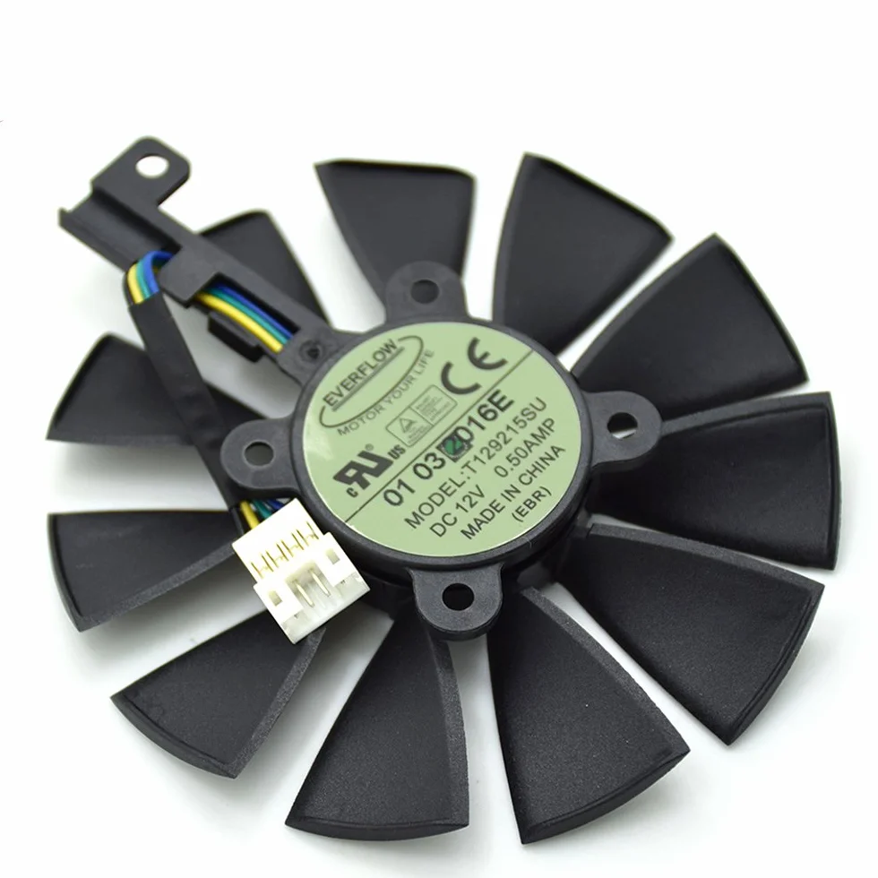 T129215SU - Ventola per scheda grafica ASUS STRIX GTX980Ti GTX970 GTX1070 GTX 1080 STRIX R9 390X R9-390, 12 V, 0,5 A, 87 mm, 4 pin