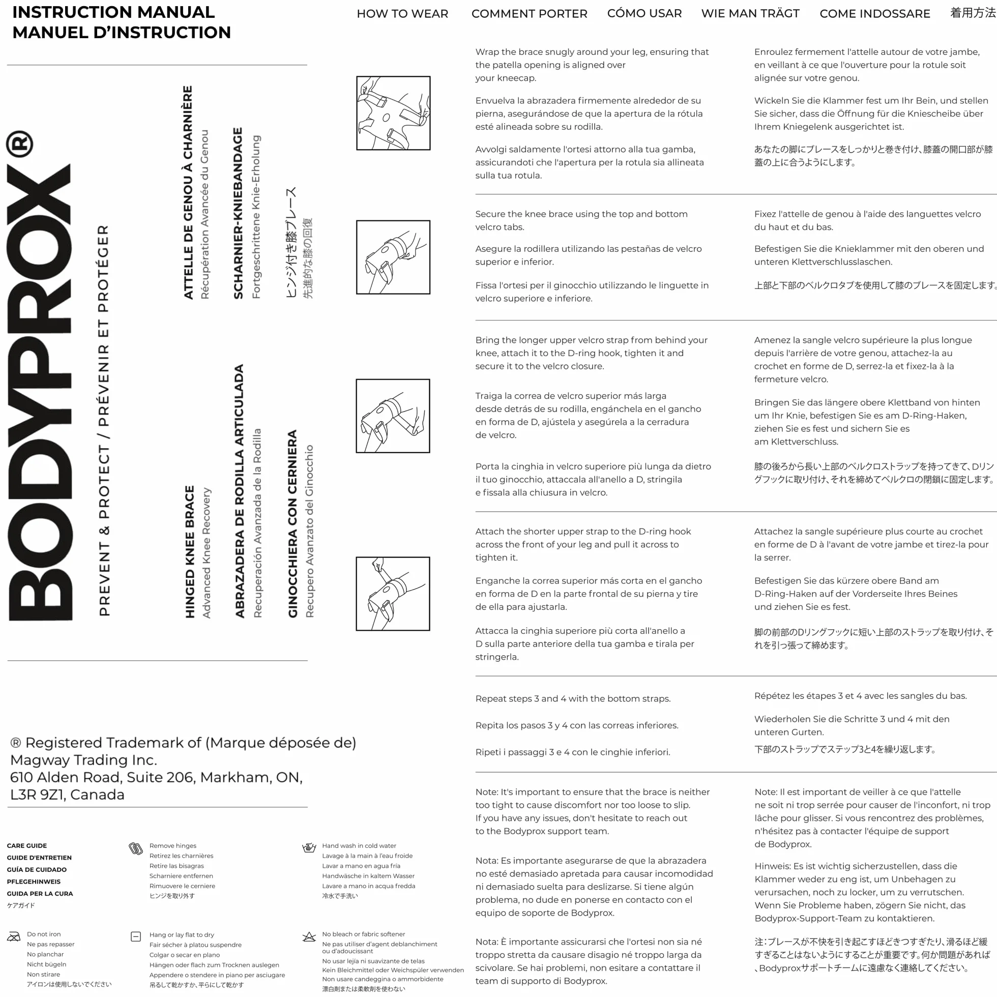 Bodyprox Ginocchiera con cerniere supporto ginocchio lesioni legamento crociato anteriore