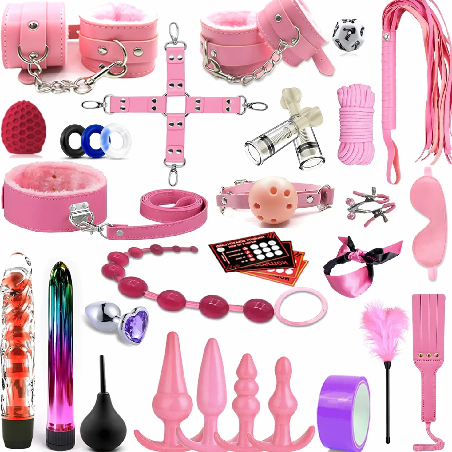 BDSM Set 32 pezzi giocattoli sessuali per coppie con manette bondage e plug anale