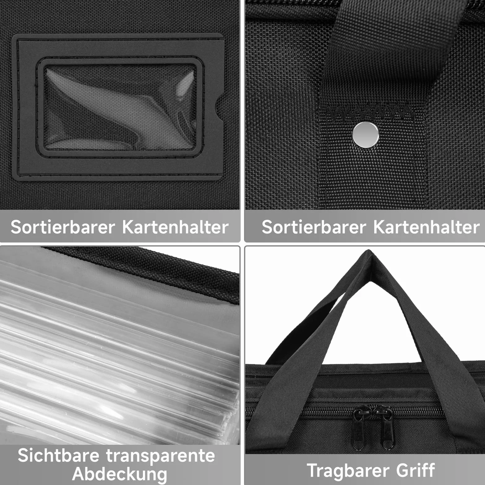 Scatola per CD, 2 scatole CD, custodia per CD (34 x 16 x 14 cm), per un totale di 40 CD, custodia per CD con maniglia, custodia per CD con coperchio trasparente per un facile accesso