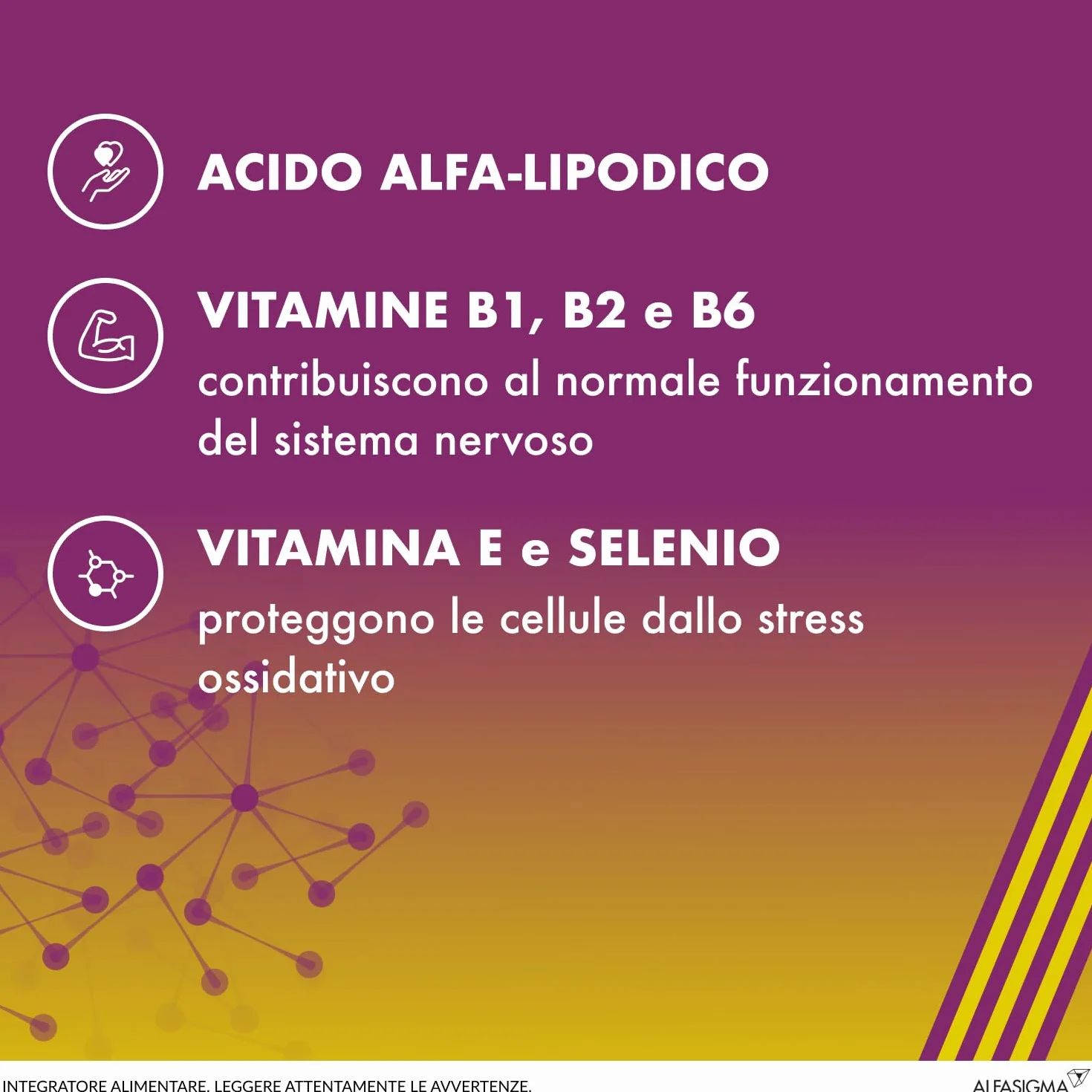 Alanerv Integratore Alimentare Acido Alfa-Lipoico Acido Gamma-Linoleico Vitamine Selenio 20 Compresse