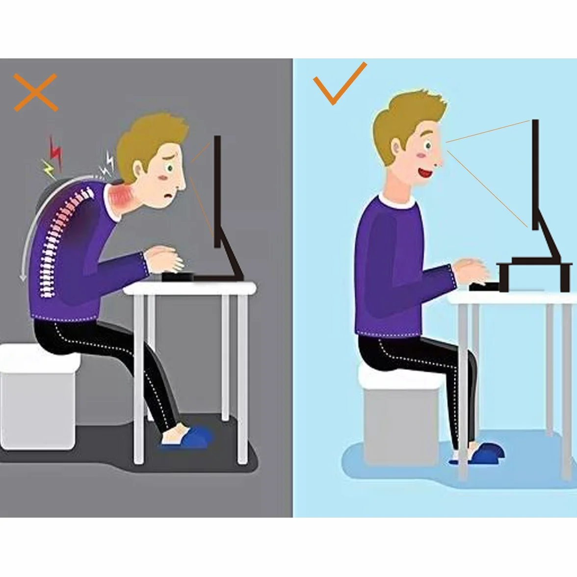 Hemudu Supporto Monitor Scrivania, Rialzo Monitor con Altezza Regolabile, Triangolo Porta PC Portatile Salva Spazio per Computer, Laptop, Portata massima 40 kg