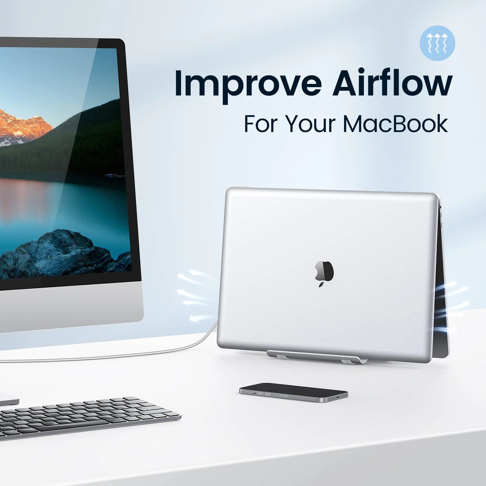 ORICO Supporto verticale per computer portatile, Vertical Laptop Stand regolabile, Supporto Verticale per Laptop in alluminio, per MacBook/Surface/Dell/laptop da gioco