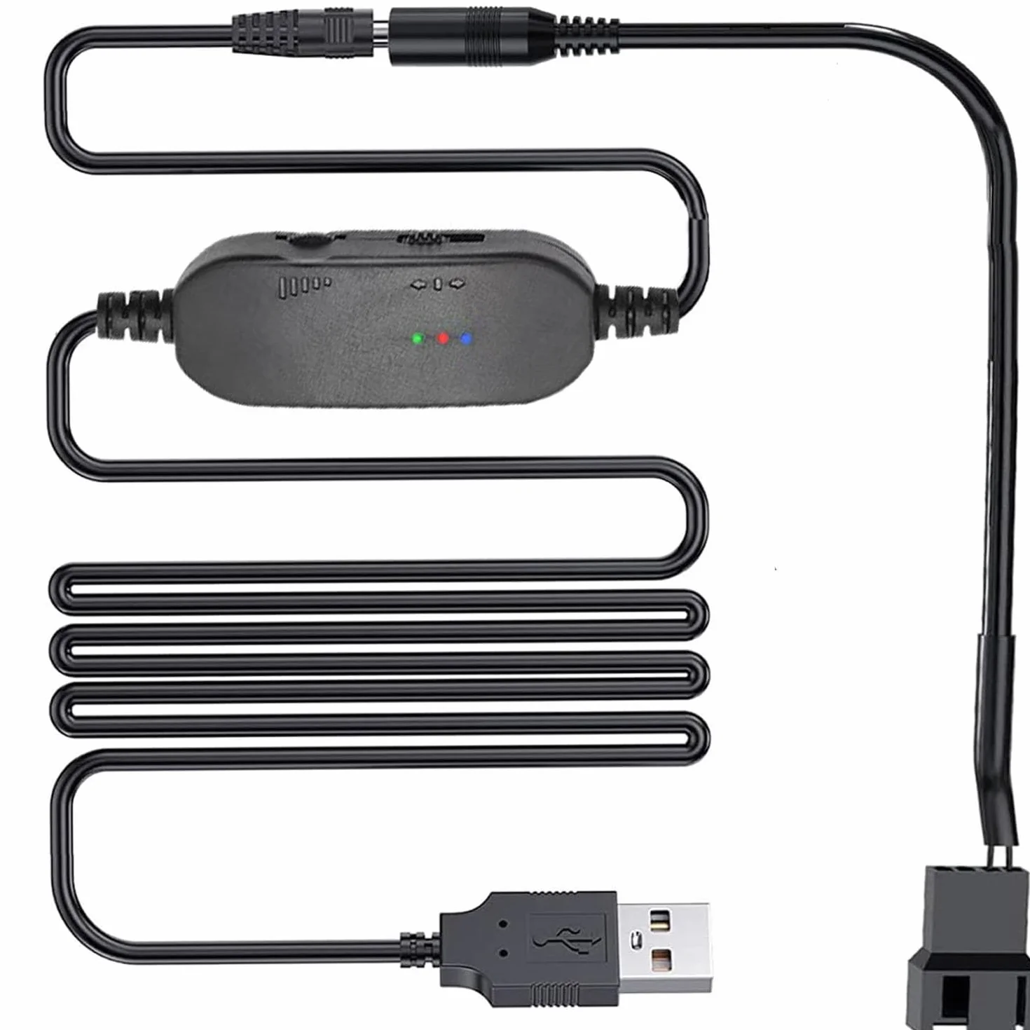 Regolatore di velocità ventola 12V 2 Pin USB DC 5V Step-Up Adattatore Alimentazione