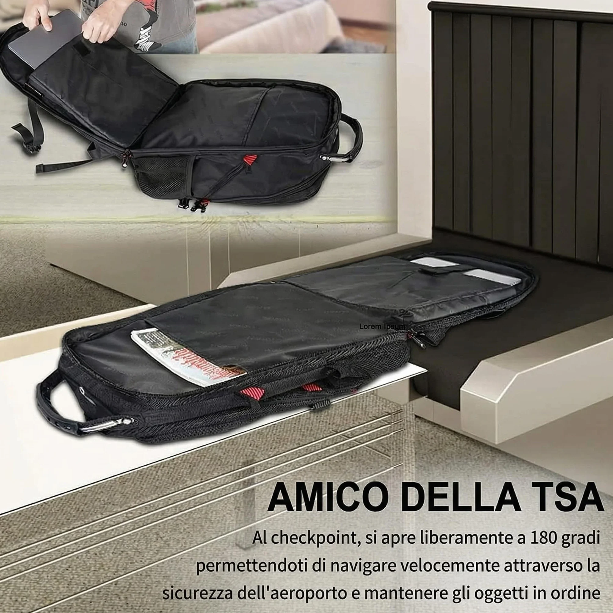 MATEIN Zaino Uomo Grande 50L, Zaini Porta PC 17 Pollici Zaini Lavoro Uomo borsa Capiente, Impermeabile Zaino per PC Portatile Laptop Computer Notebook Viaggio Ufficio Scuola Università, Nero