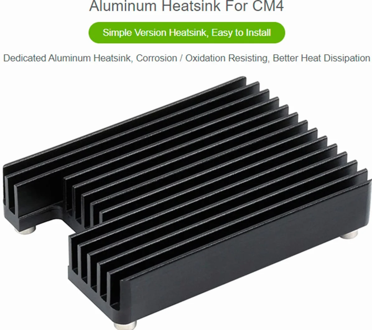 Waveshare Dissipatore di Calore in Alluminio per Raspberry Pi Compute Module 4 CM4, Heatsink con Antenna Notch, Resistente alla Corrosione/Ossidazione, Migliore Dissipazione del Calore