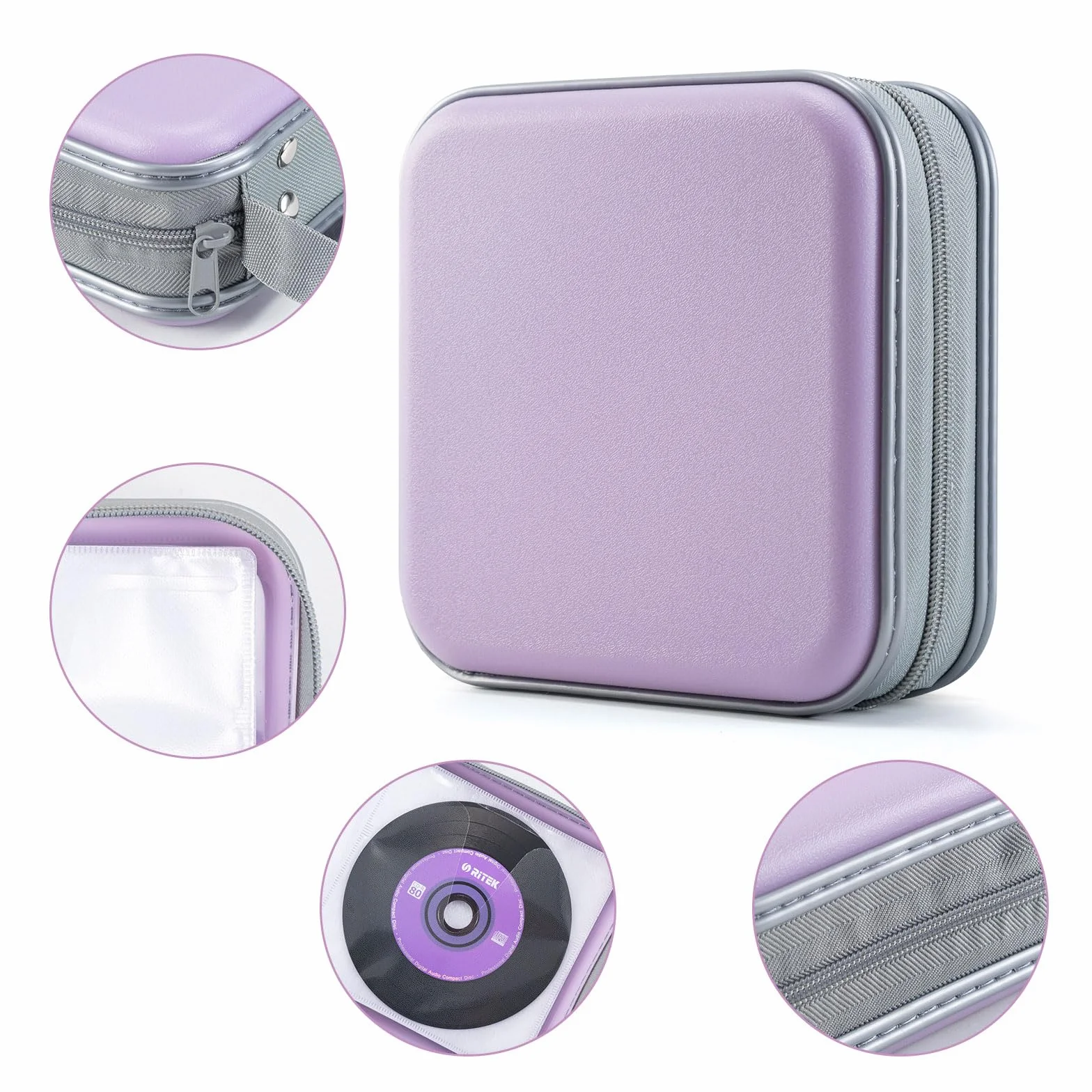 LIOVODE porta cd custodia, porta dvd organizer, custodia cd portafogli per dischi, supporti di raccolta per casa e auto