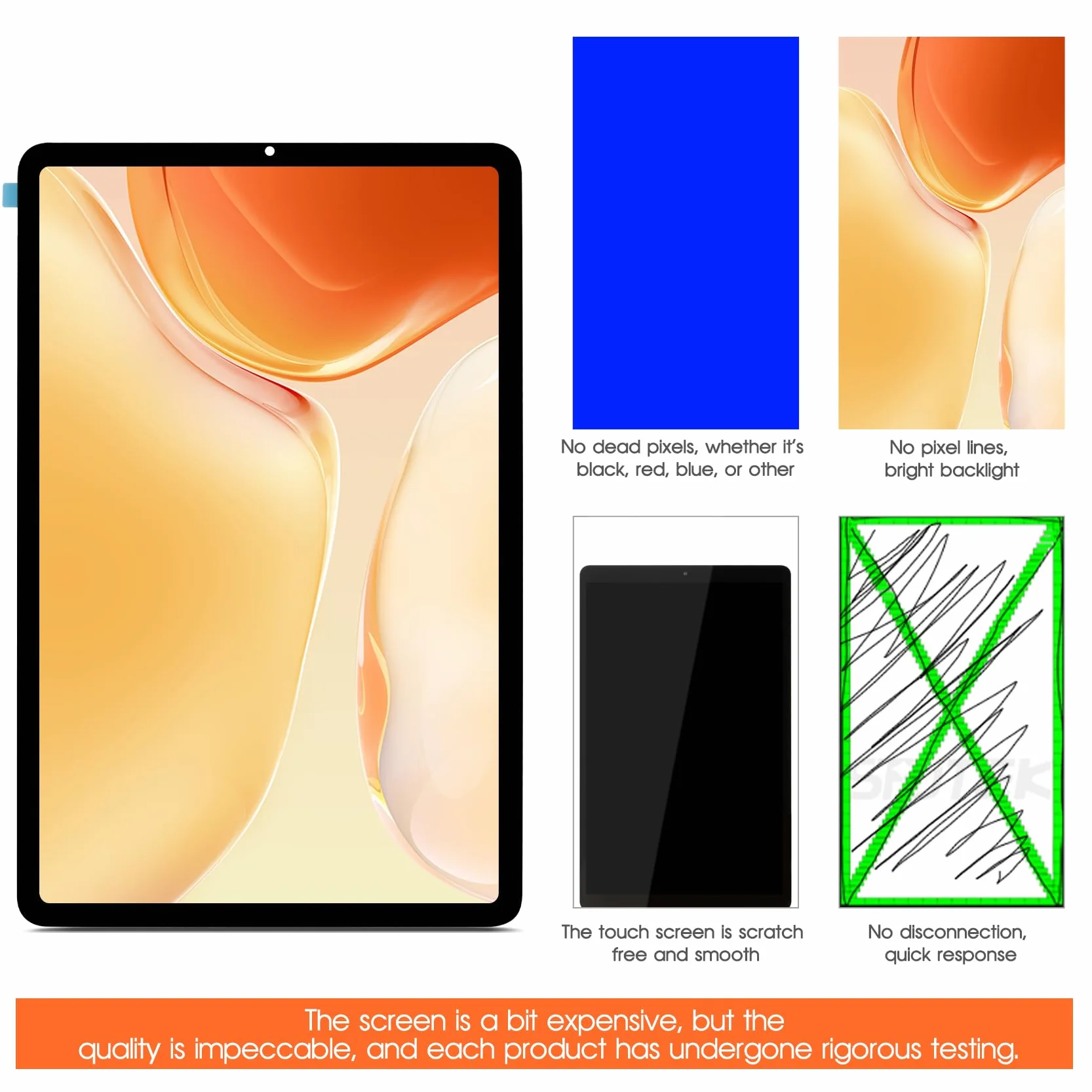 Schermo LCD per Xiaomi Pad 5 Display Touch Screen Assembly con Kit di Riparazione (11", Nero senza Telaio)