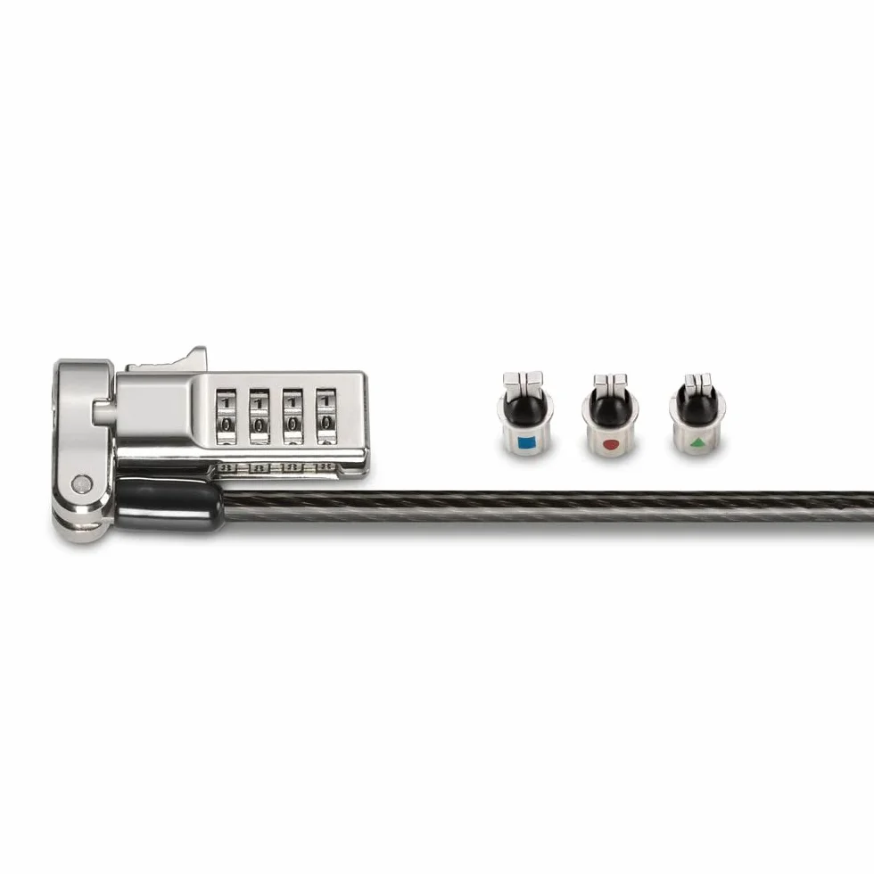 Kensington K62316WW - Kit di blocco per computer portatile, universale, 3 in 1, con cavo flessibile in acciaio al carbonio, 1,8 m