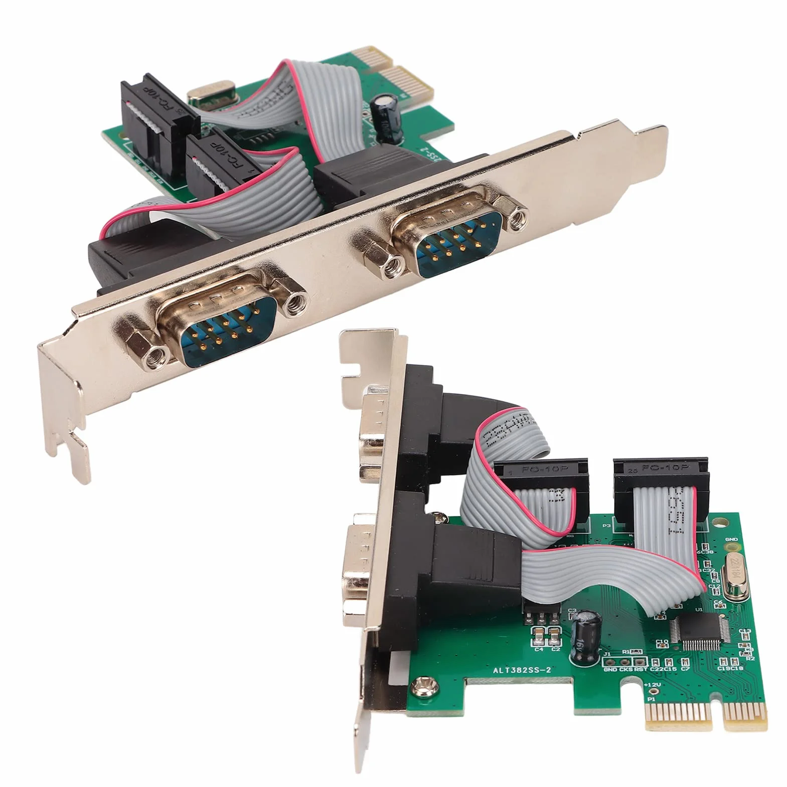 Scheda di Espansione Seriale PCIE, Interfaccia Porta COM PCIE a RS232 Scheda di Espansione Doppia Porta Seriale WCH382L Chip per Windows98/98SE/ME/2000/xp/server 2003/xp 64bit/Vista/win7/2008, per Lin