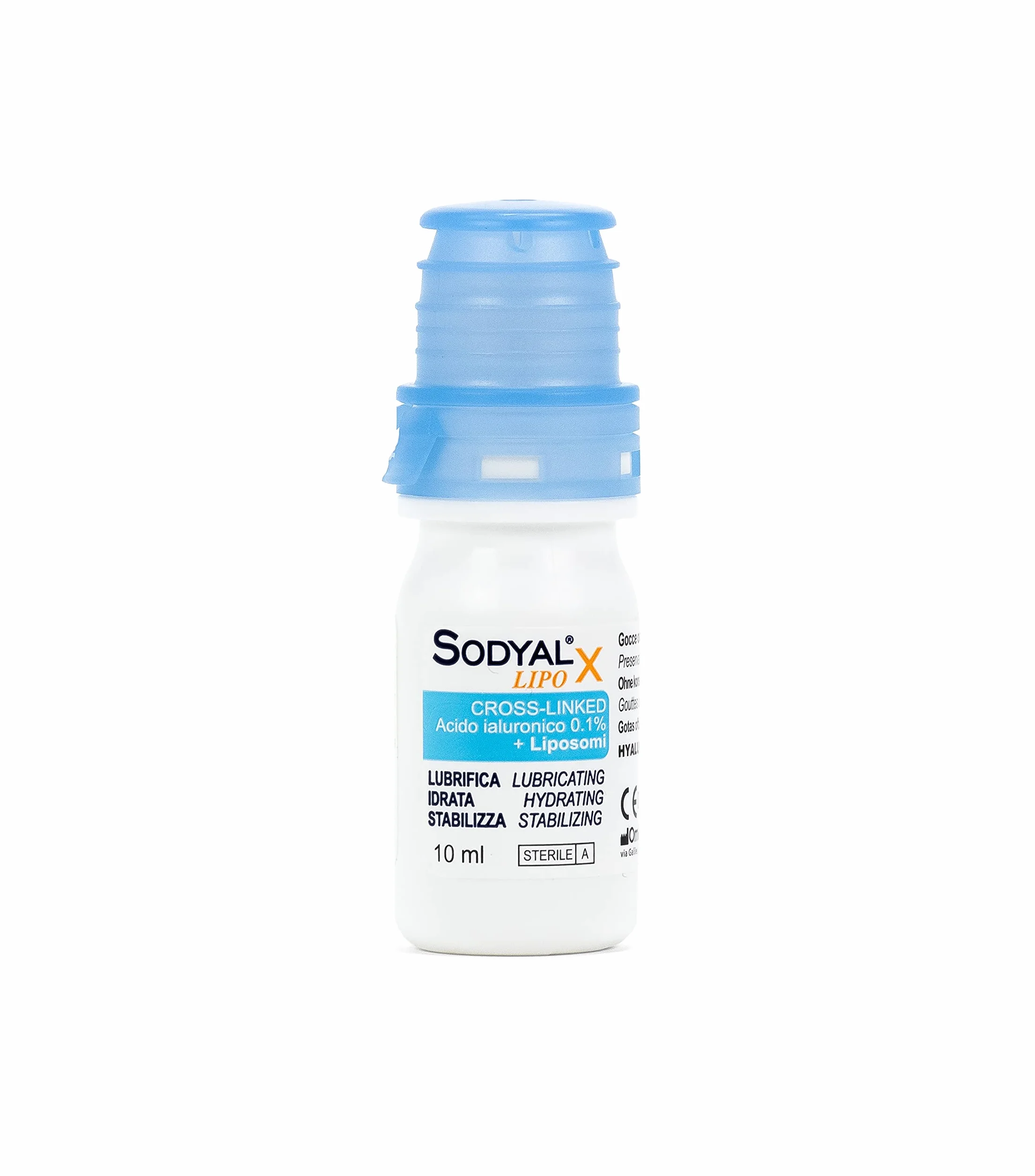 Sodyal X LIPO Gocce oculari Acido ialuronico cross-linkato Fosfolipidi senza conservanti 10 ml