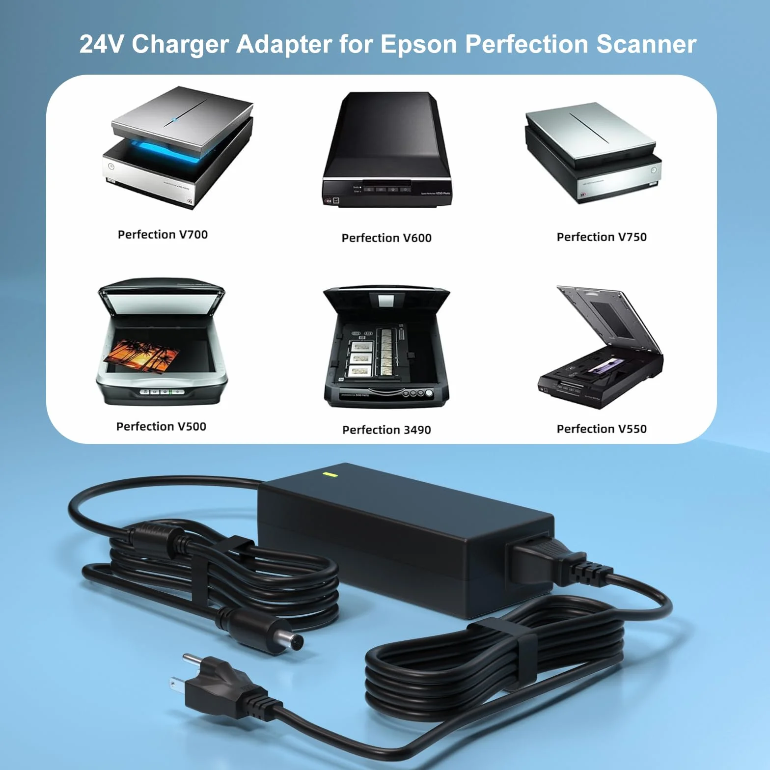Adattatore di ricarica 24 V per Epson Perfection V500 V550 V600 V700 V750 V800 V850 PRO