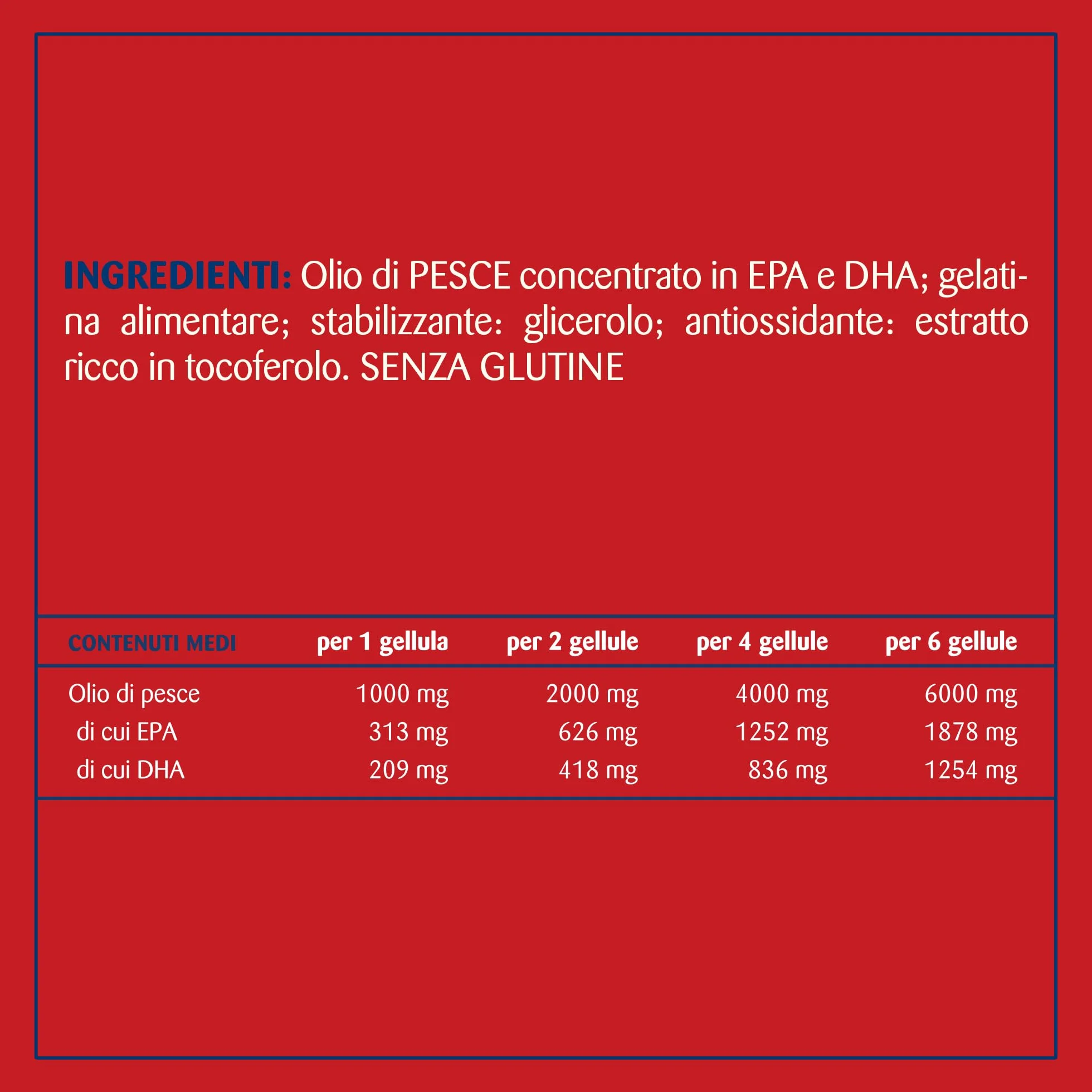 Olio di Pesce Omega 3 EPA/DHA 3000 Integratore Alimentare per Funzione Cardiaca e Celebrale 60 Capsule