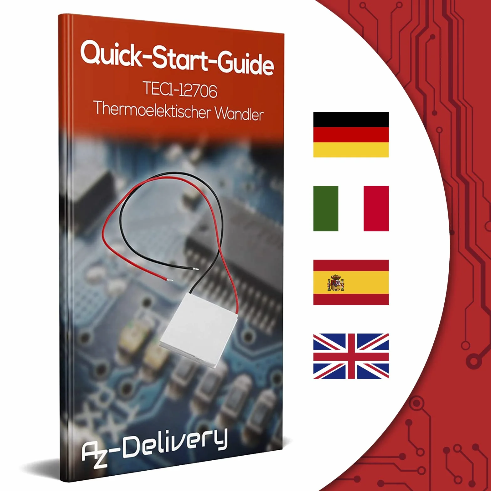 AZDelivery 5 x TEC1-12706 Modulo Termoelettrico di raffreddamento Peltier 12V 6A TEC e-Book incluso!