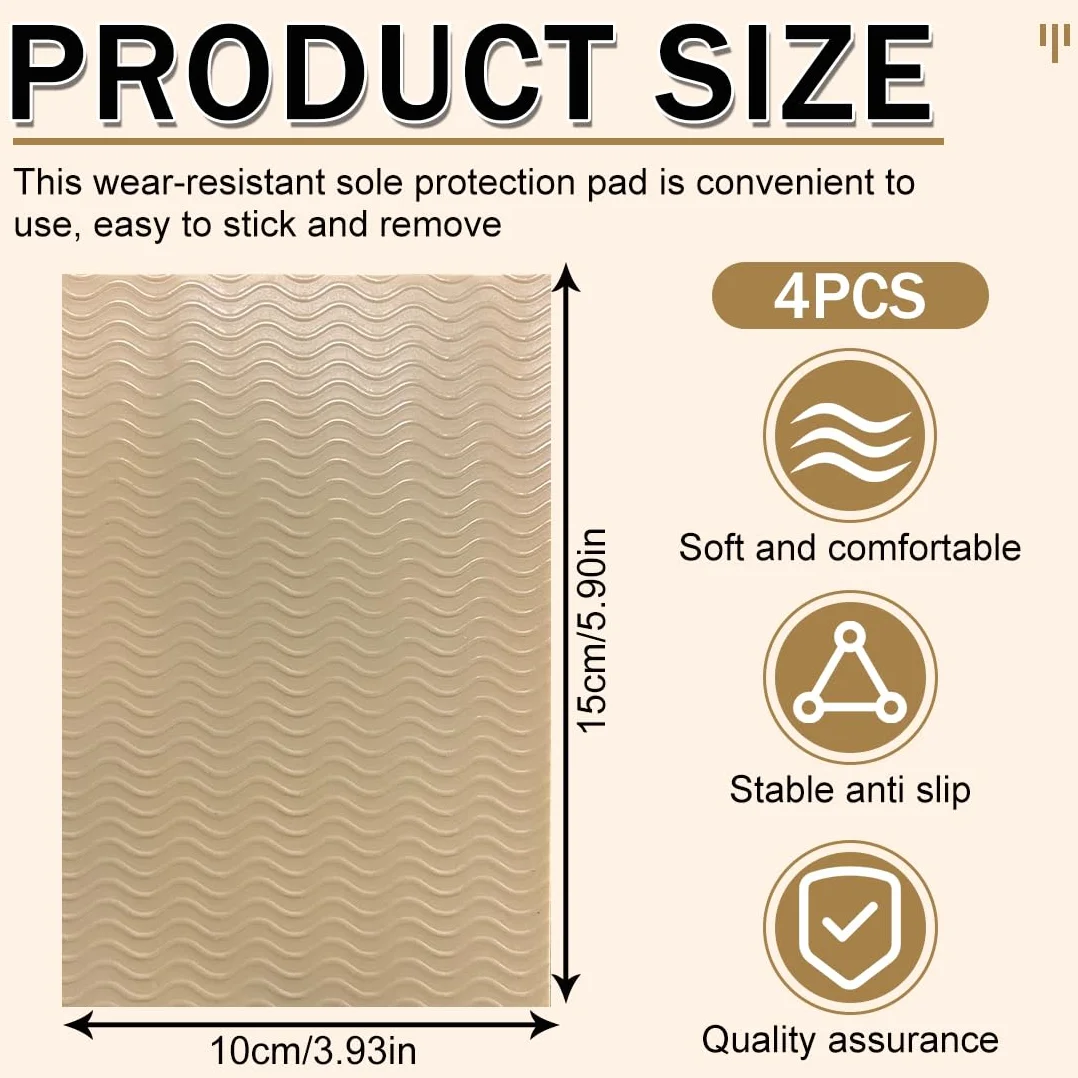 Imbottiture per Calzature Suola Antiscivolo con Motivo Ondulato Silicone Resistente all'Usura Tagliabile