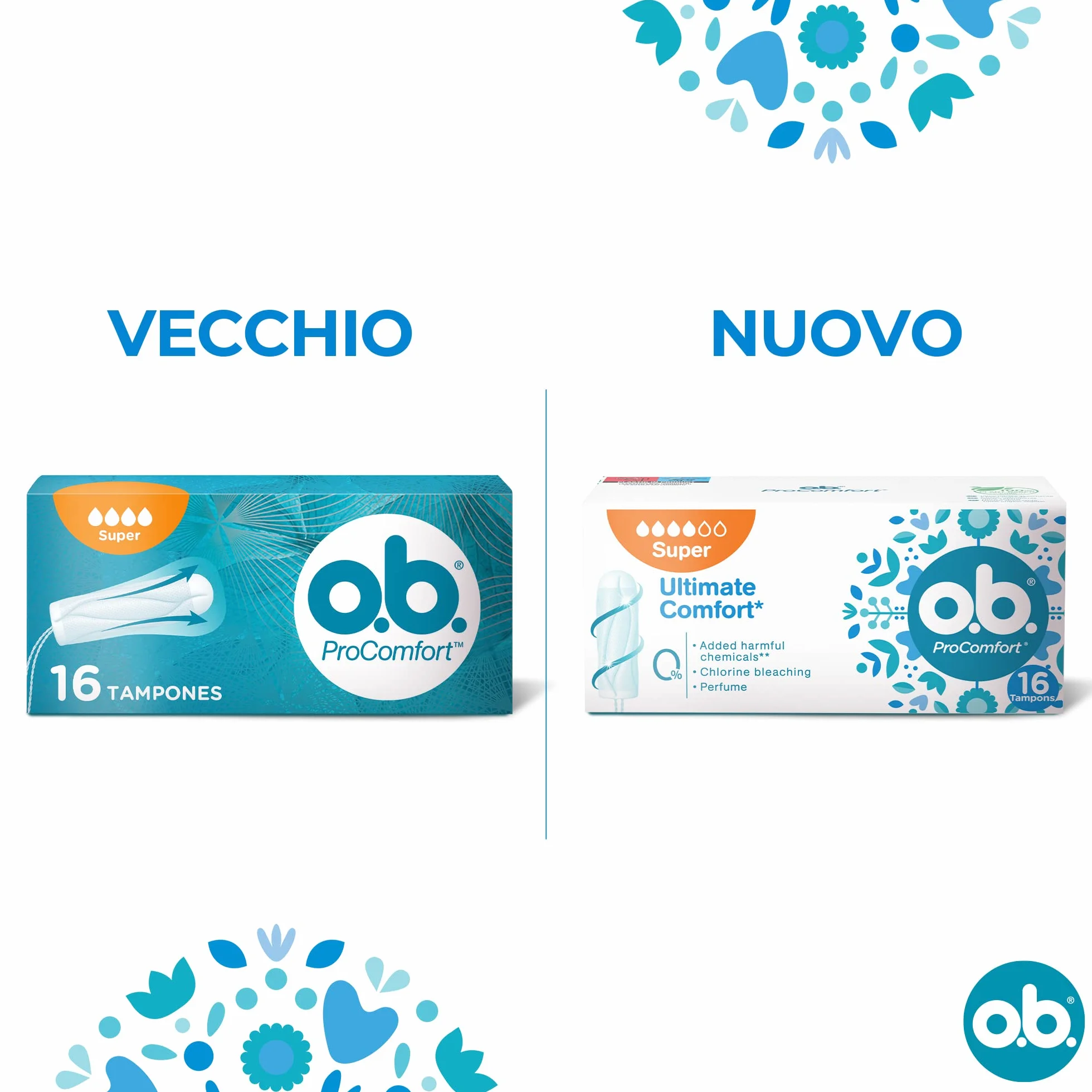 o.b. Assorbenti Interni ProComfort Super, 16 Pezzi