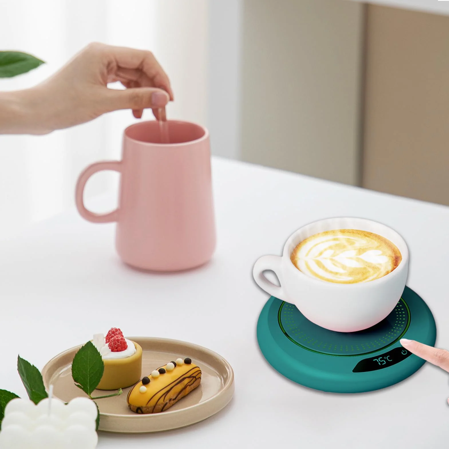 Scaldacaffè | 3 Livelli Temperatura Piastra Riscaldante USB Intelligente 20W | Dispositivo Riscaldante Per Cucina Sala Da Pranzo Regalo Casa - Accessorio Alimentare Termico per Bevande Calde
