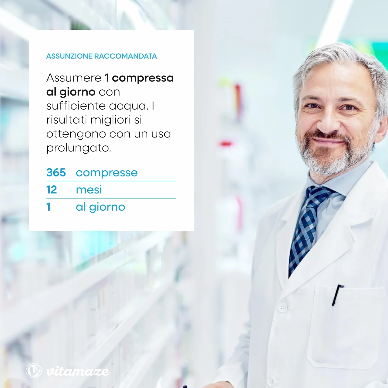 Vitamaze® Biotina Anticaduta Capelli 365 Giorni – Integratore Capelli Alto Assorbimento con Zinco e Selenio