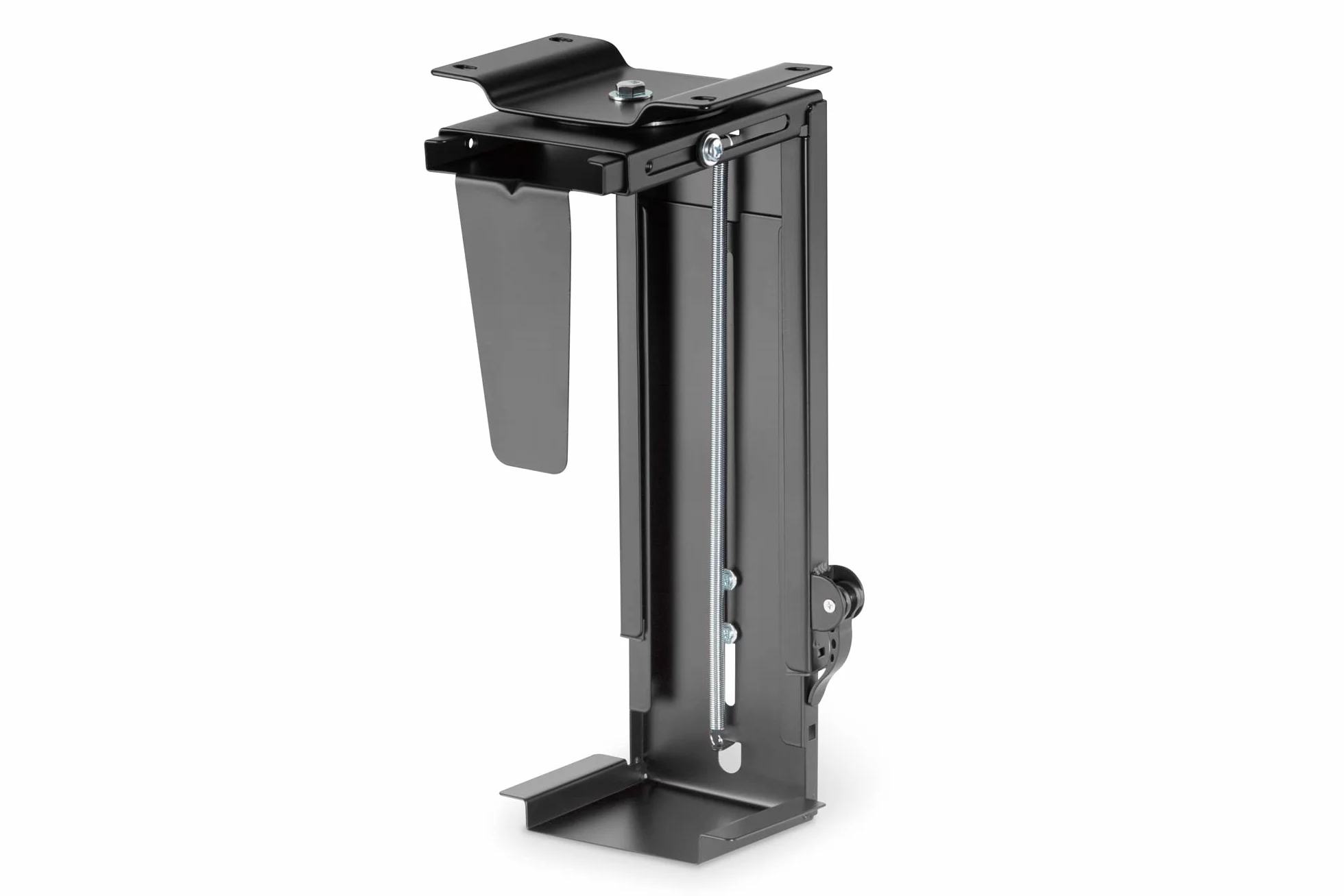 DIGITUS Supporto universale per PC - Per case di computer standard - Montaggio sotto la scrivania - Regolazione continua dell'altezza e della larghezza - Capacità di carico di 10 kg - Nero