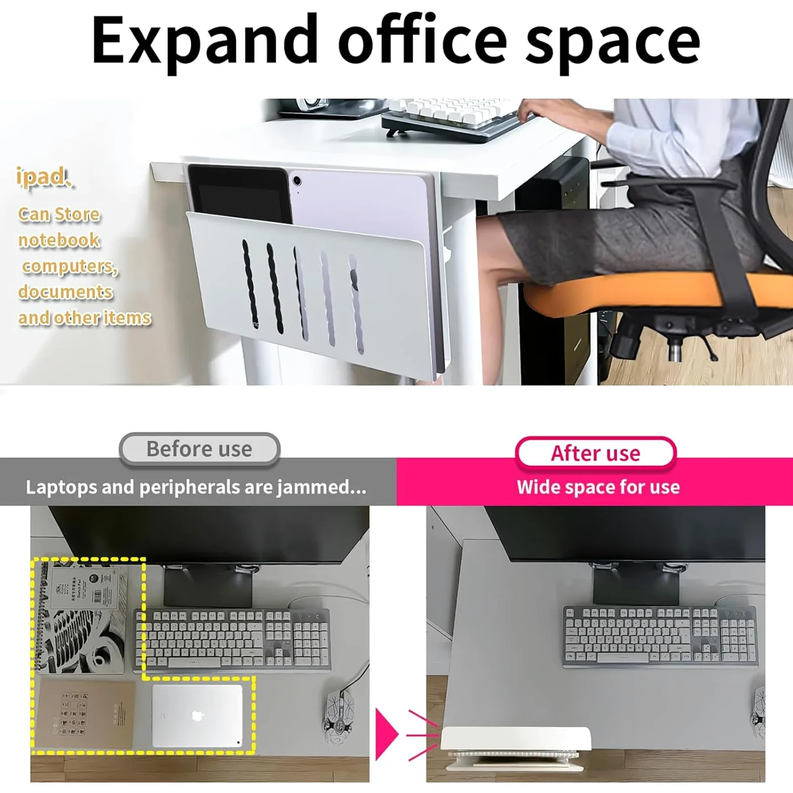 Rialzi ergonomici per laptop, nero | Notebook in alluminio leggero con disegni di raffreddamento per l'organizzazione di comfort della scrivania
