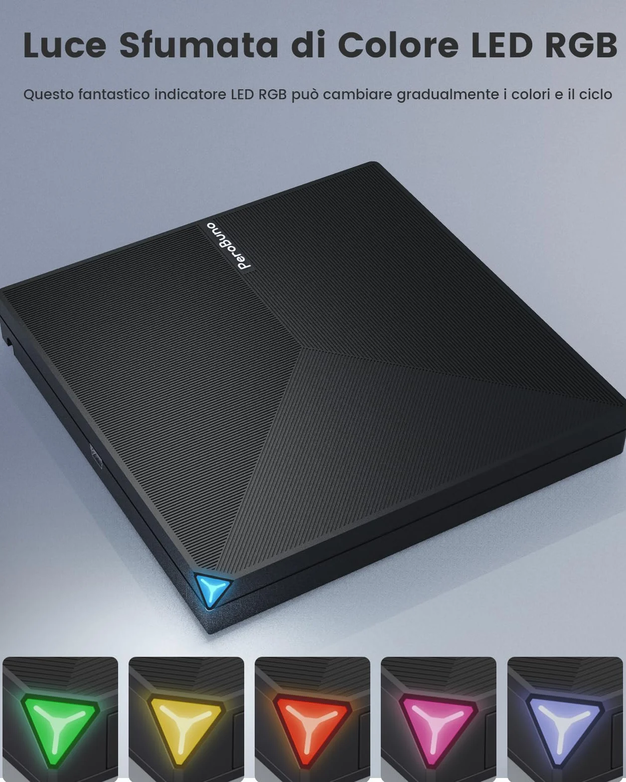 PeroBuno Unità CD DVD Esterne, USB 3.0 e Tipo C Masterizzatore CD Esterno, Plug & Play CD/DVD -/+RW Lettore CD DVD Esterno per PC Laptop Desktop iMac MacBook Pro/Air Windows 11/10/8/7/XP Linux Mac OS