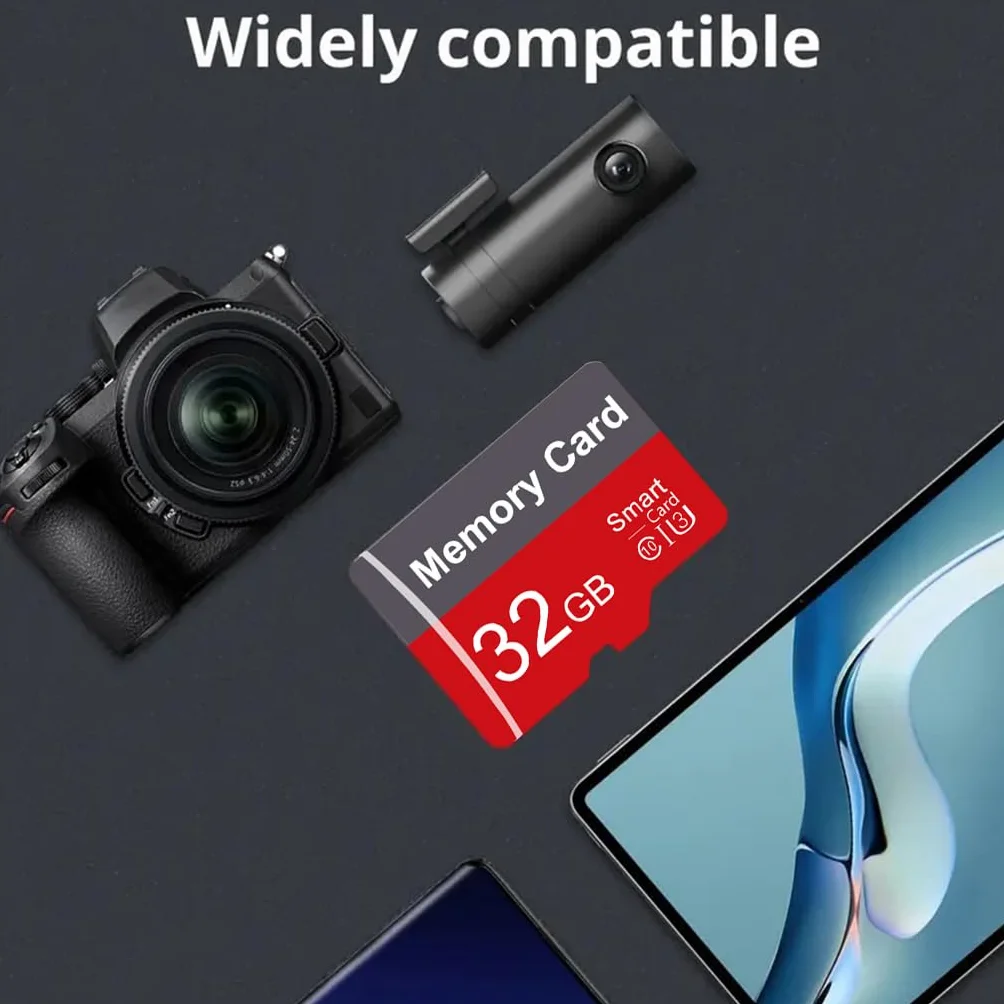 Confezione da 2 schede di memoria da 32 GB con adattatore, scheda TF ad alta velocità, UHS-I C10 A1, per tablet, telefono cellulare, fotocamera, audio per auto, console di gioco (32 GB)