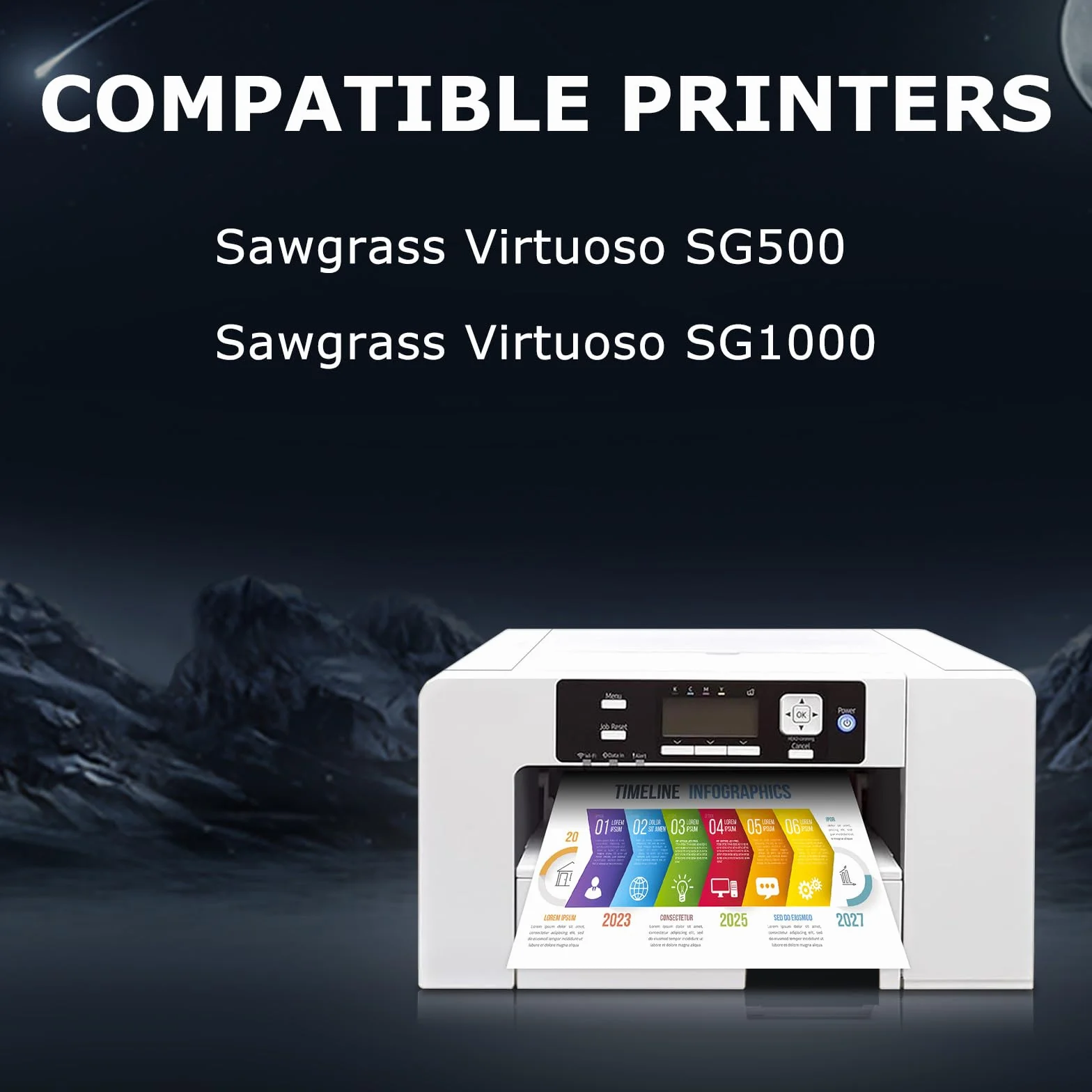 DOUBLE D SG500 SG1000 Subimition Cartucce d'inchiostro Compatible per Sawgrass Virtuoso SG500 SG1000 Sublimation Stampanti(1 Nero/1 Ciano/1 Magenta/1 Giallo)