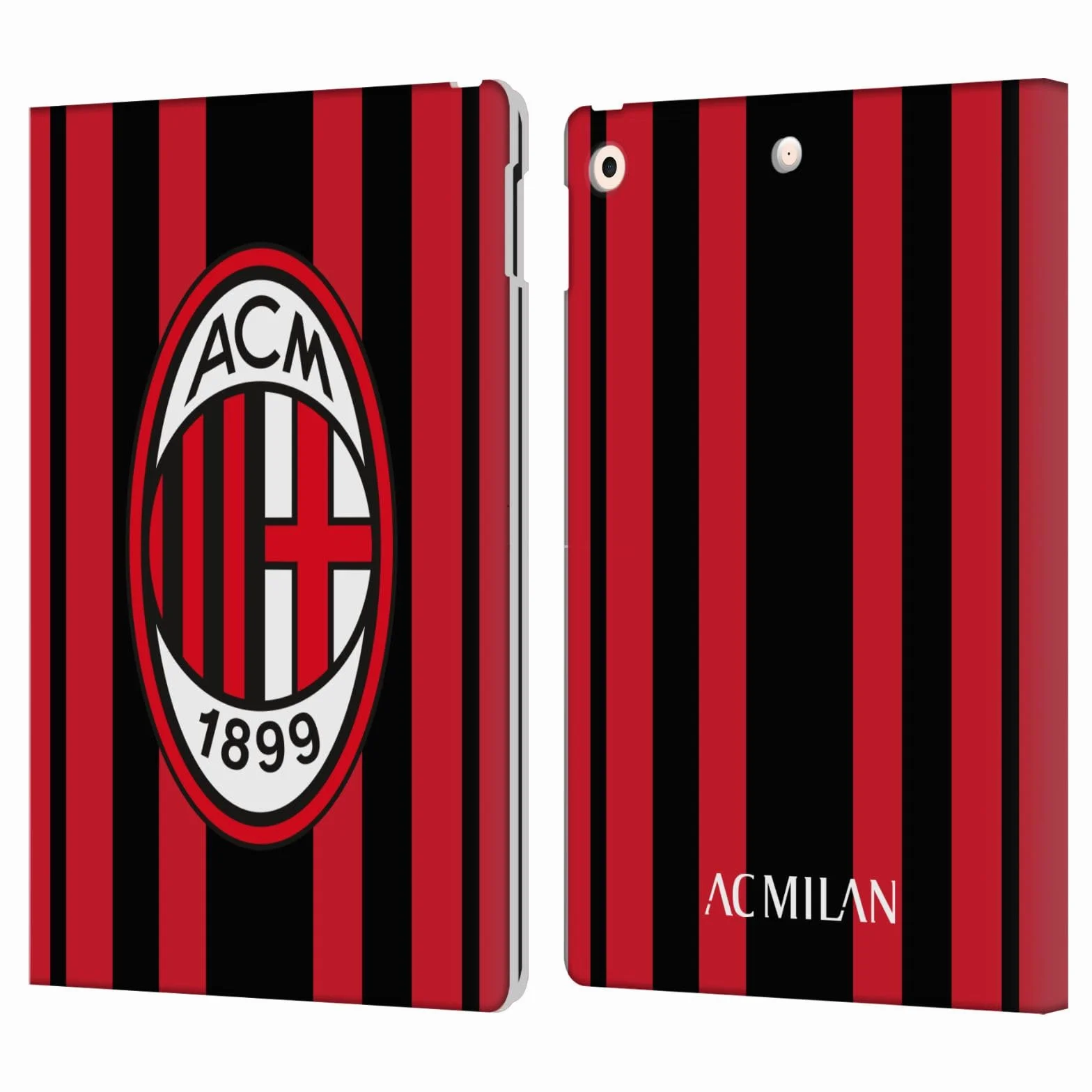 Head Case Designs Official Licensed AC Milan Home 2021/22 Crest Kit Wallet Case for Apple iPad 10.2 2019/2020/2021