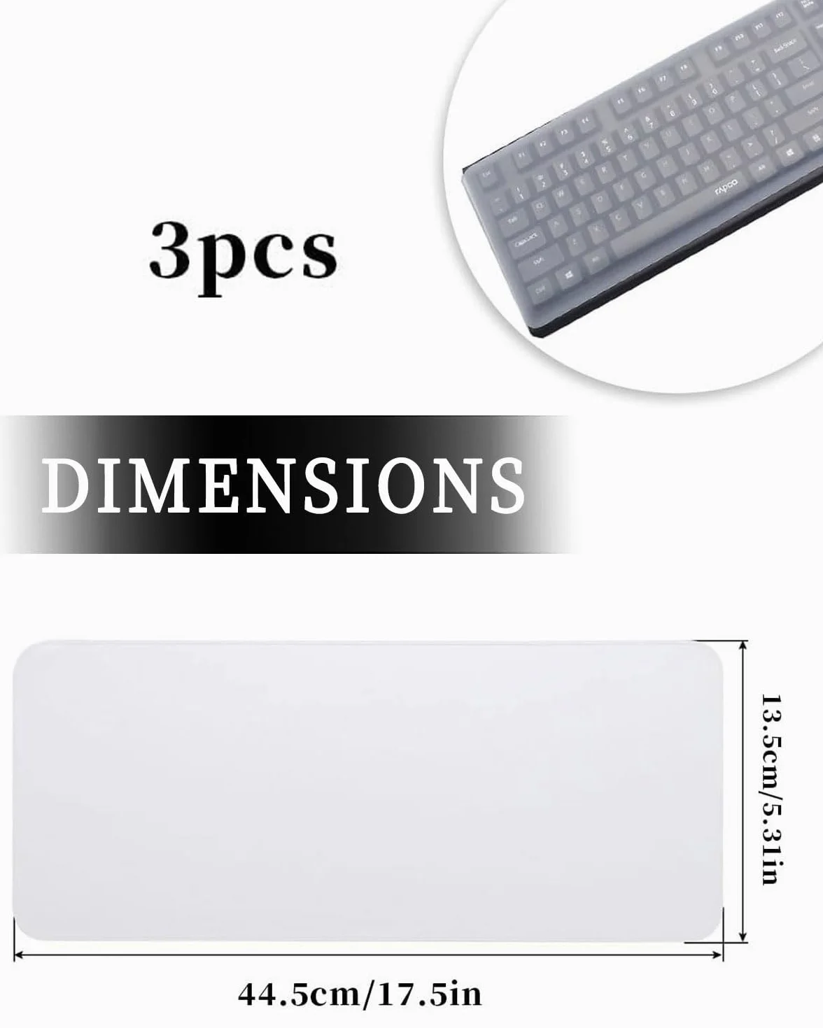 Copri Tastiera - 3 PCS Protezione Universale in Silicone per Tastiera di Computer Desktop