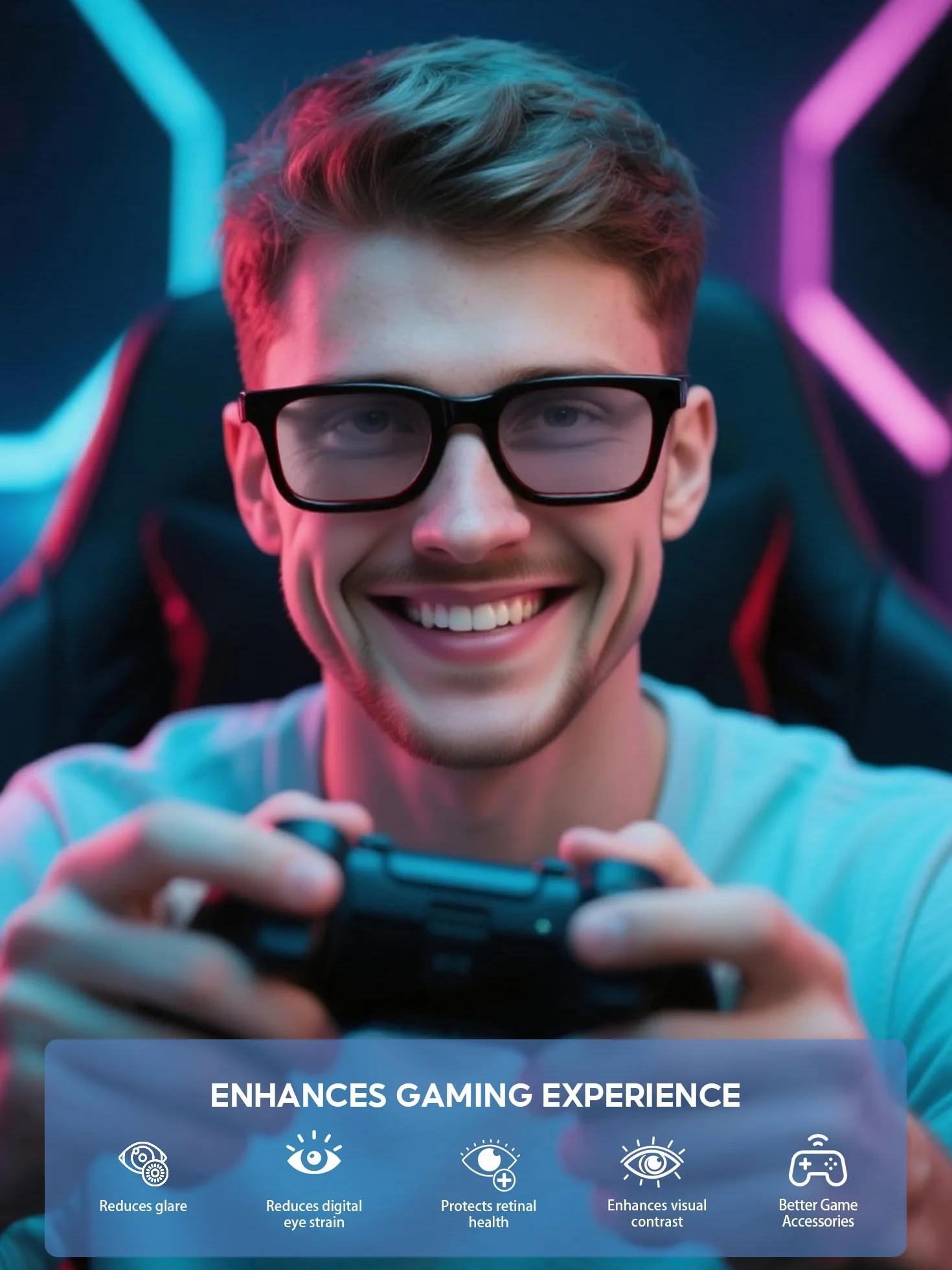 Occhiali Anti Luce Blu Uomo Donna PC Antifatica per Computer Monitor Gaming