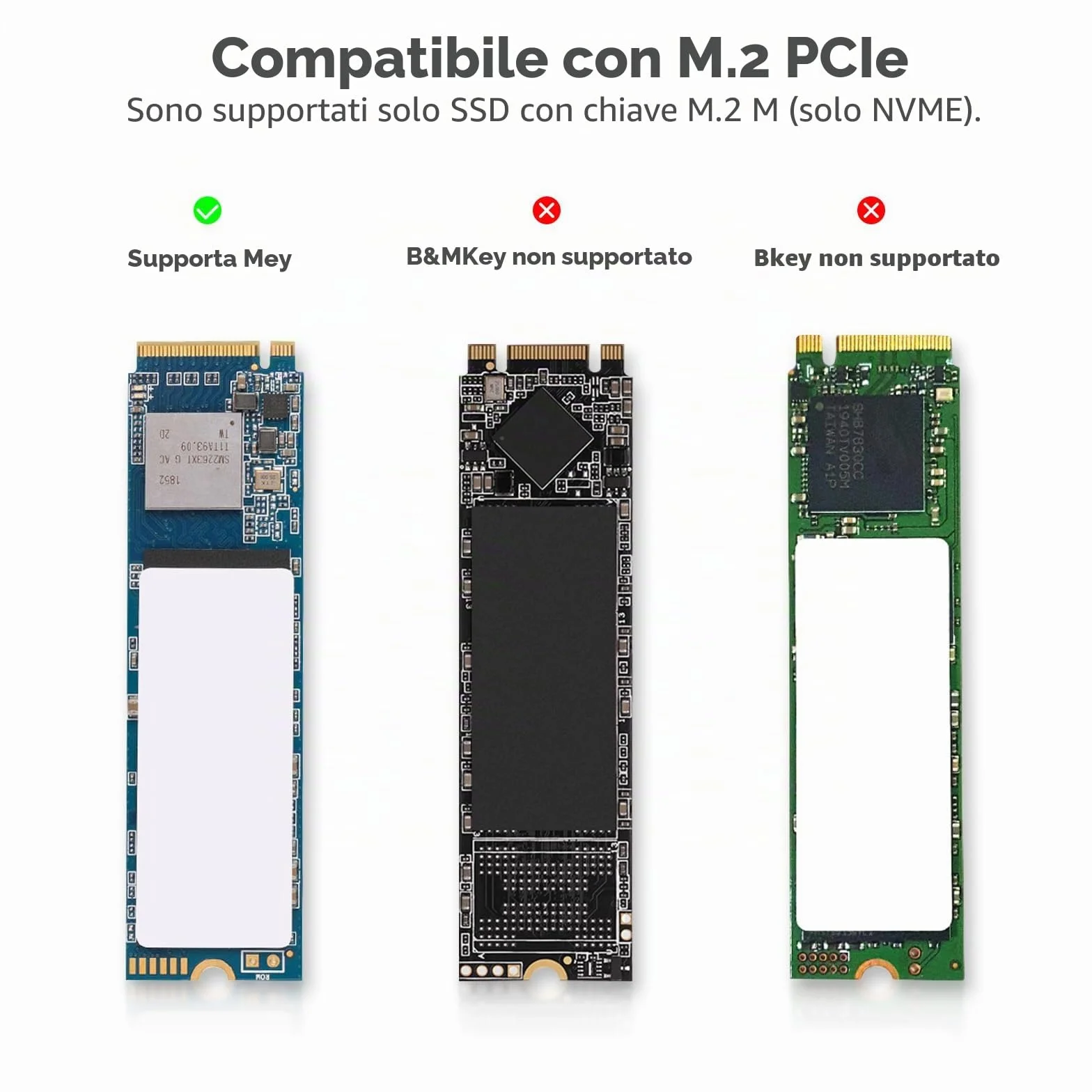 ELUTENG Adattatore M.2 NVMe a USB 3.1, 10Gbps Type-A Scheda riser a inserimento diretto, Lettore di Scheda PCIe M-Key SSD 2230/2242/2260/2280